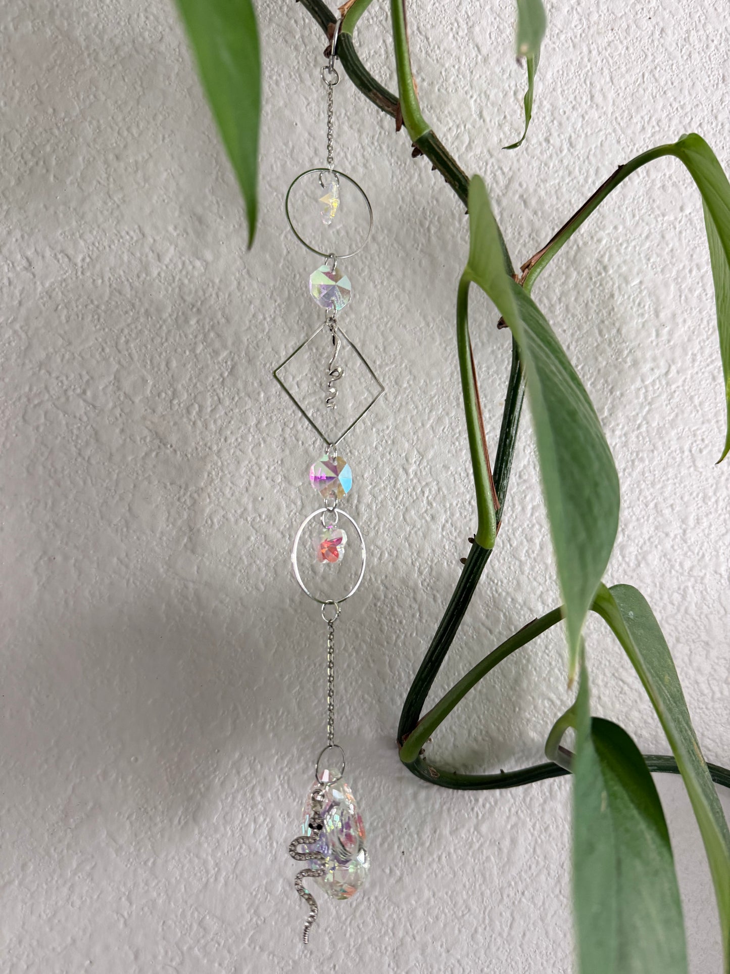 Snake and Crystal Suncatcher