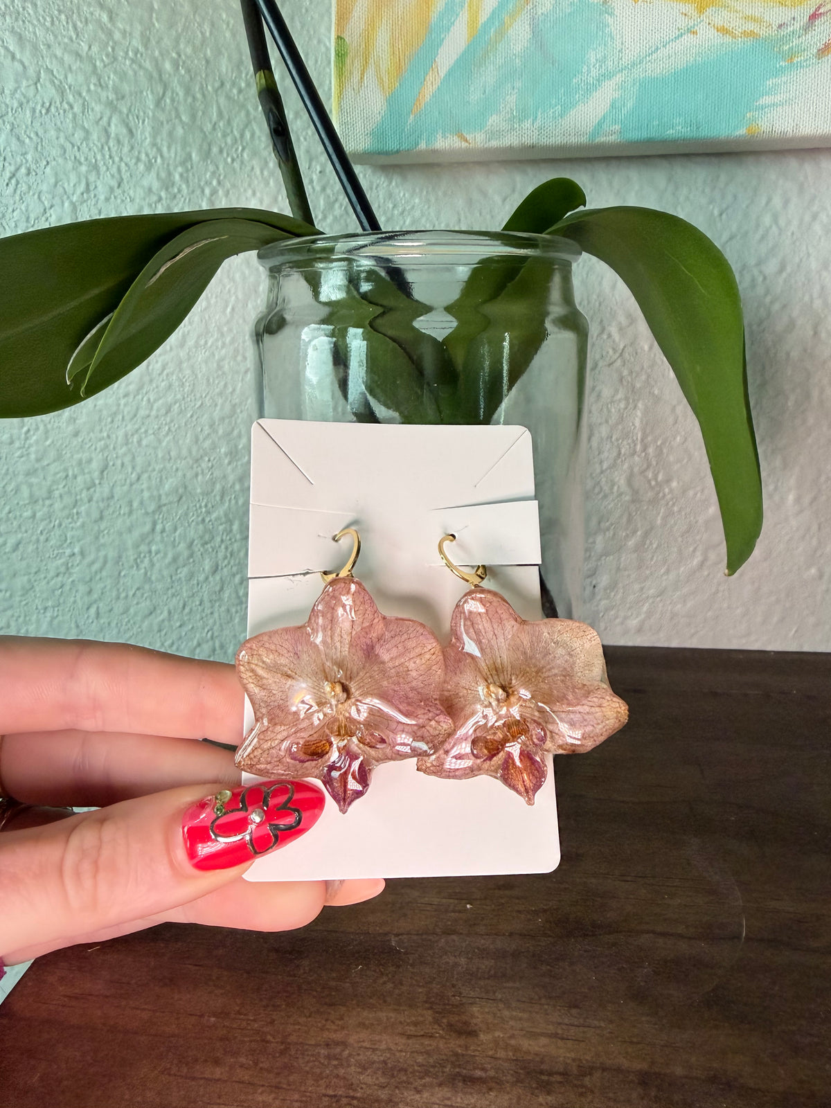 Autumn Blush Orchid Earrings