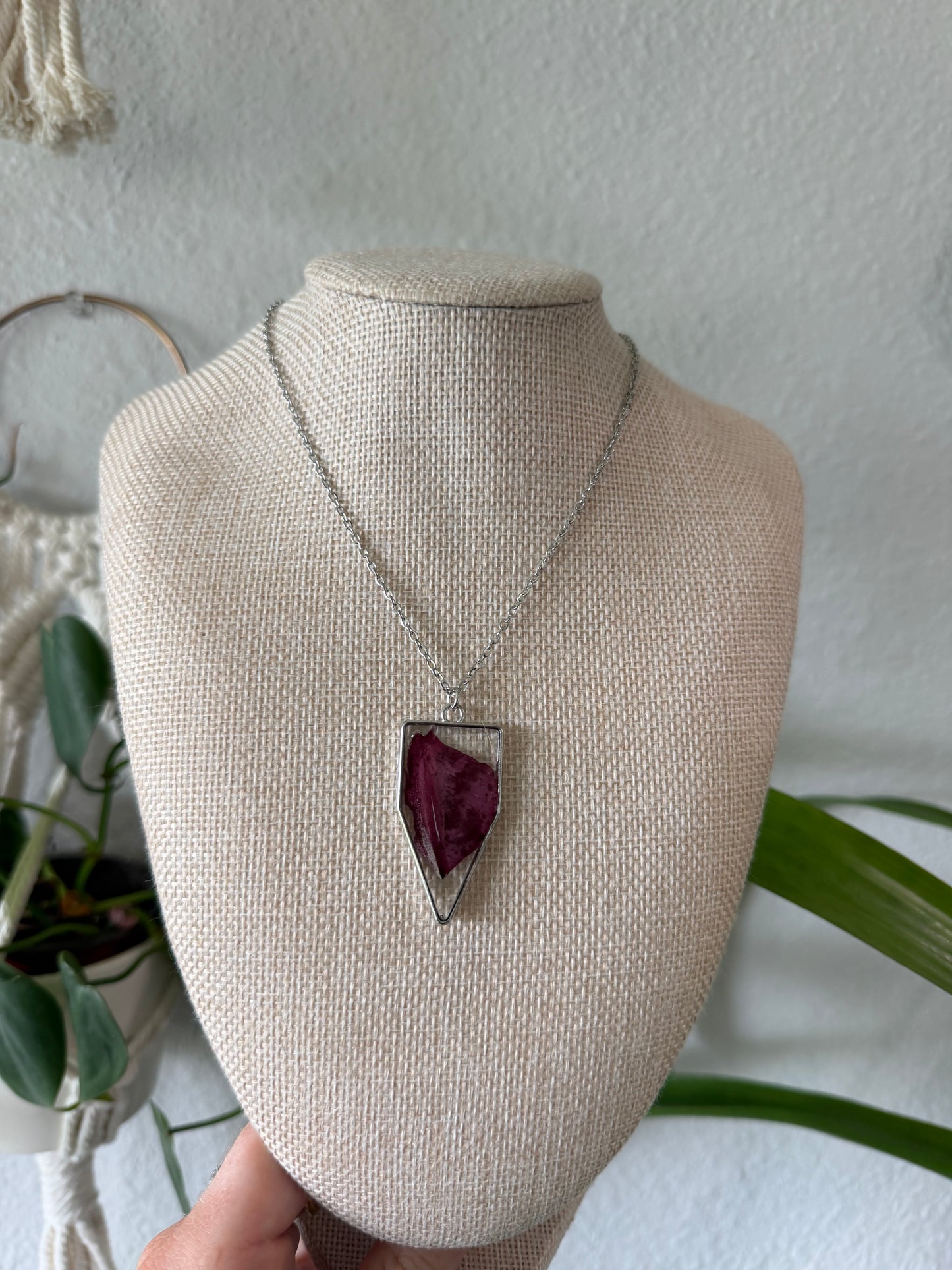 Mandevilla Banner Necklace in Silver