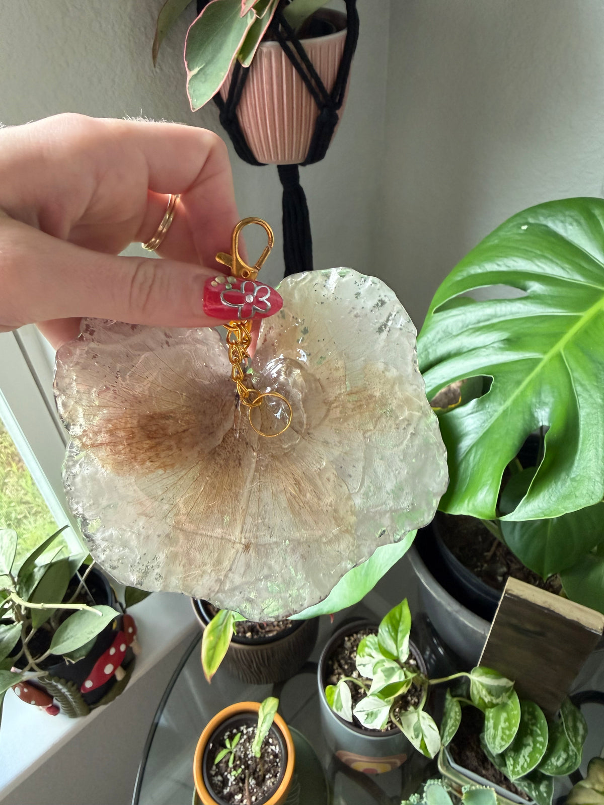 Rosé Hibiscus Disco Bloom Purse Charm