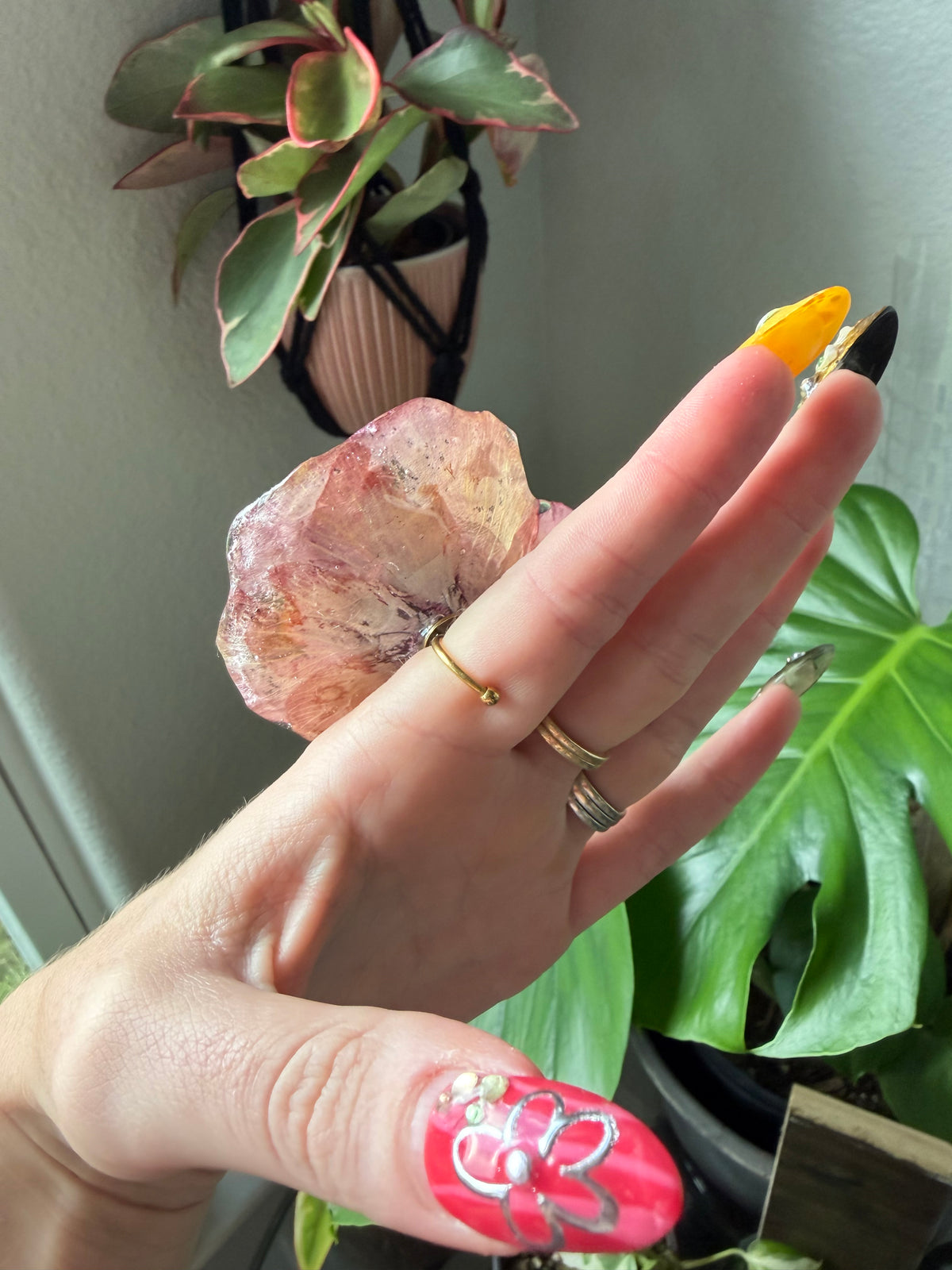 Rosé Hibiscus Statement Ring