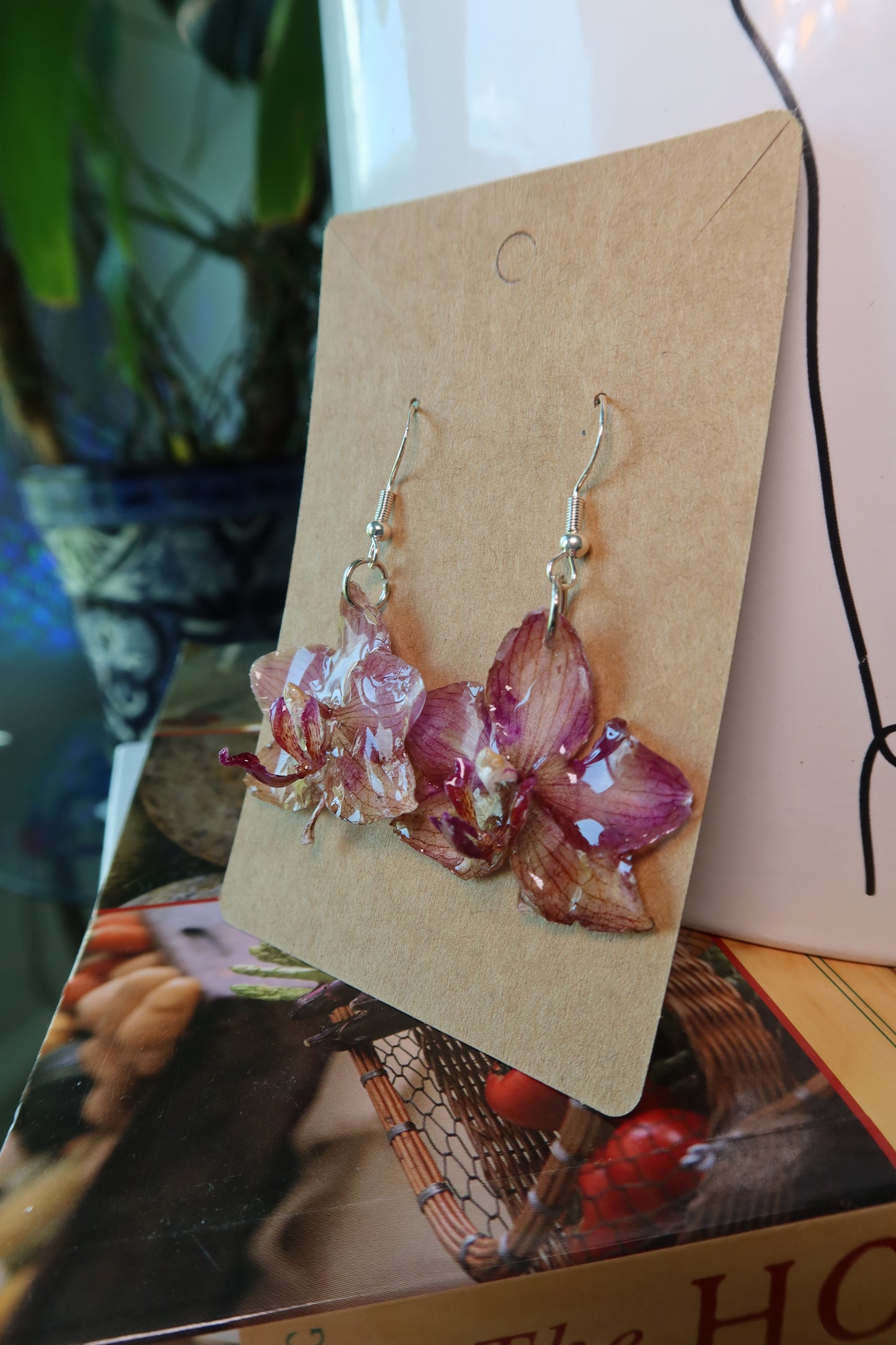 Purple Orchid Bloom Earrings