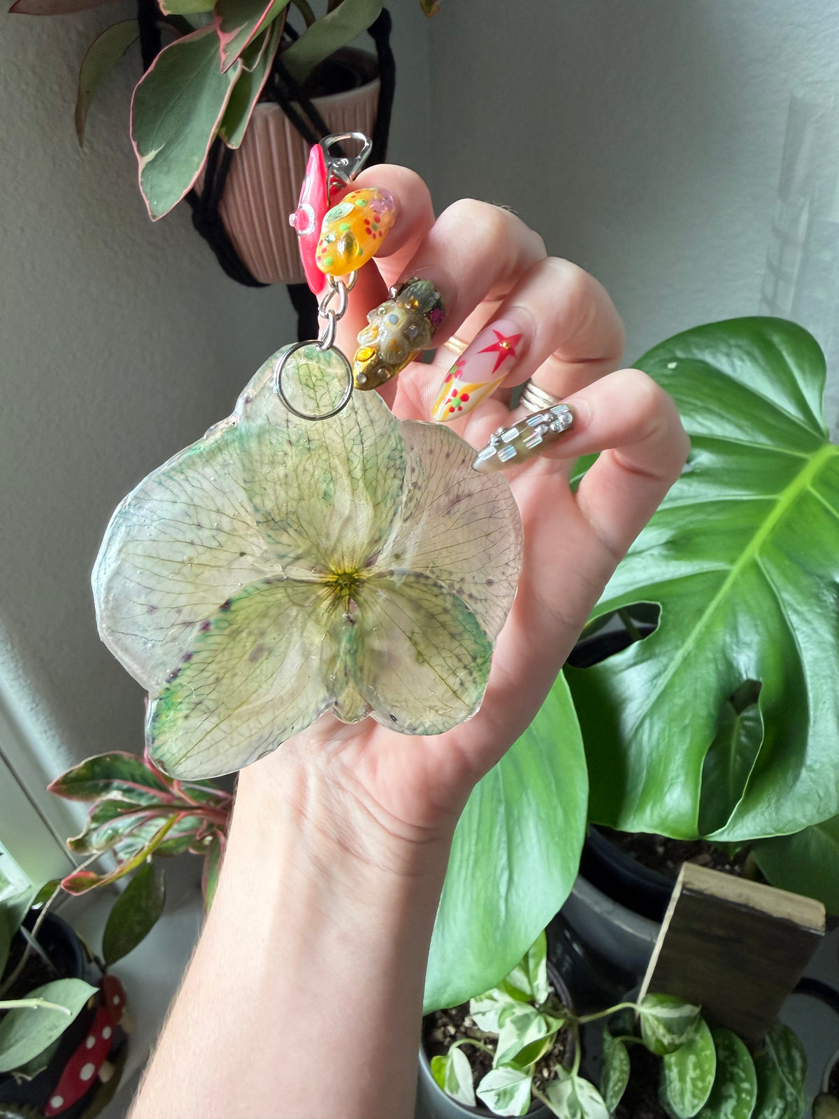 Lime Orchid Purse Charm
