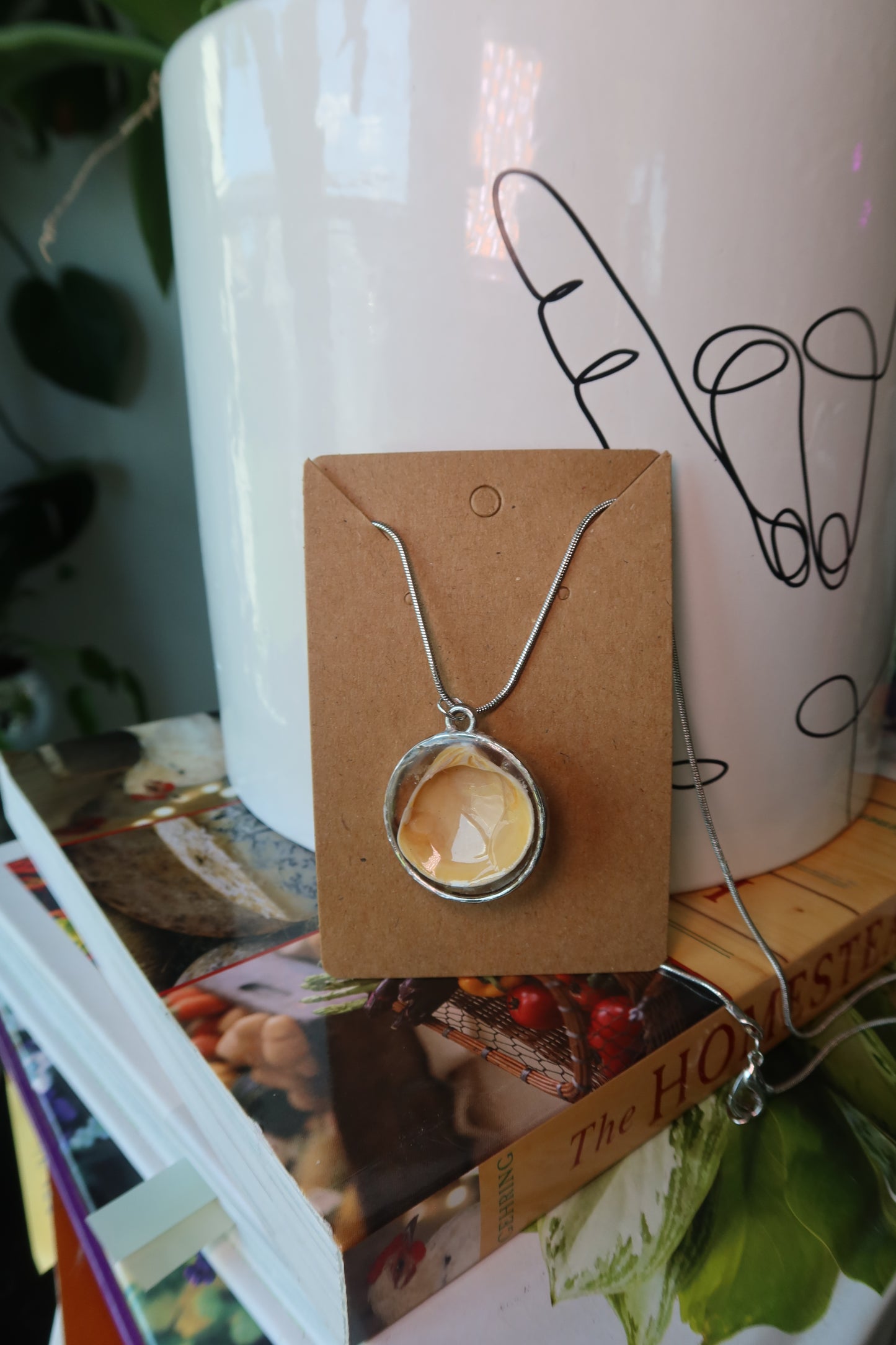 Seashell Silver Circle Necklace