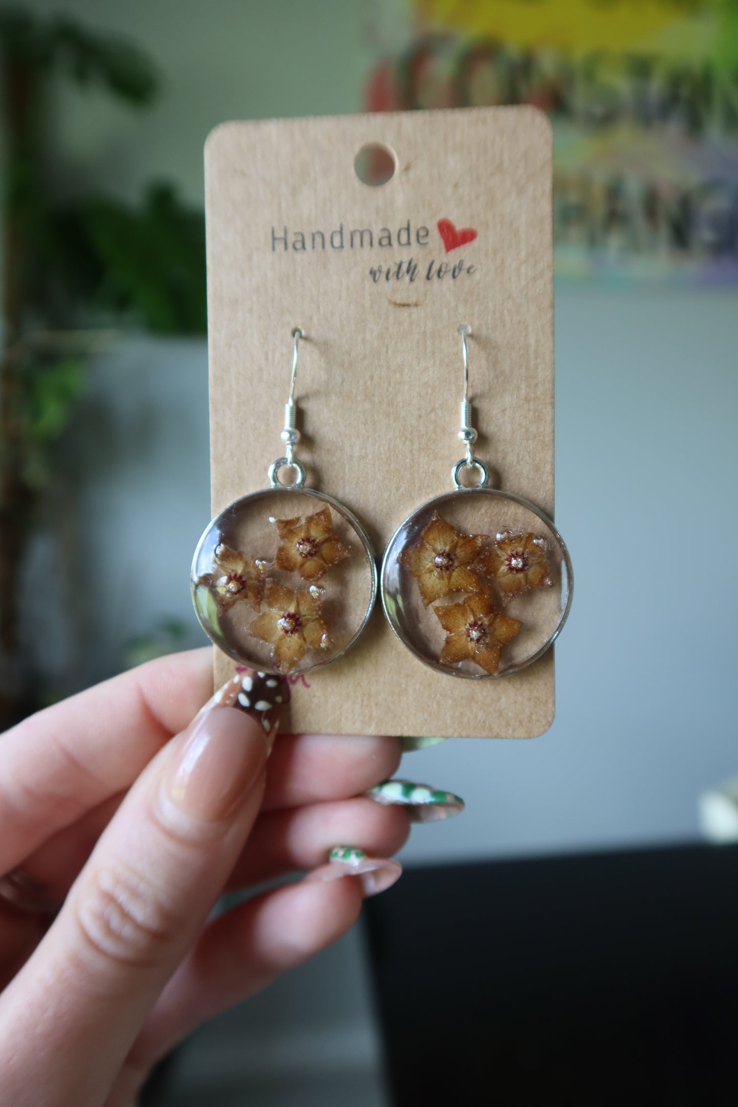 Hoya Bloom Resin Earrings