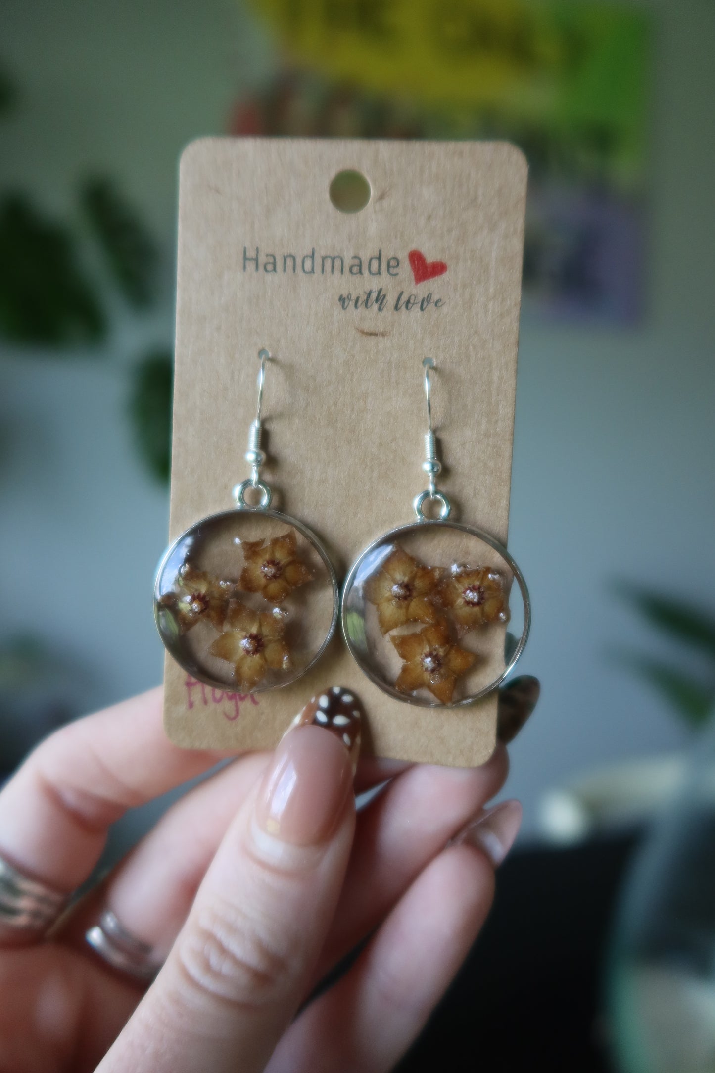Hoya Bloom Resin Earrings