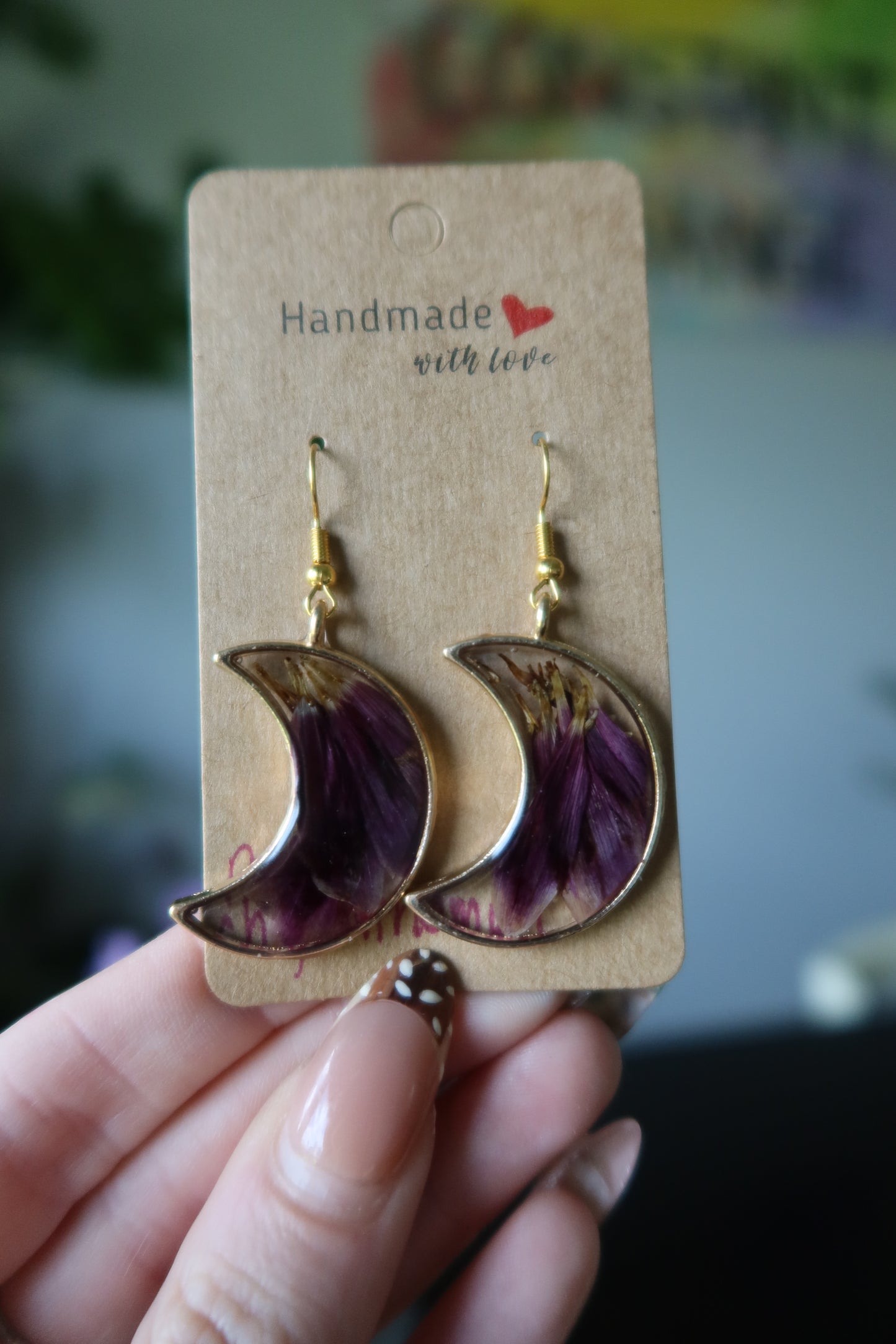 Chrysanthemum Moon Earrings