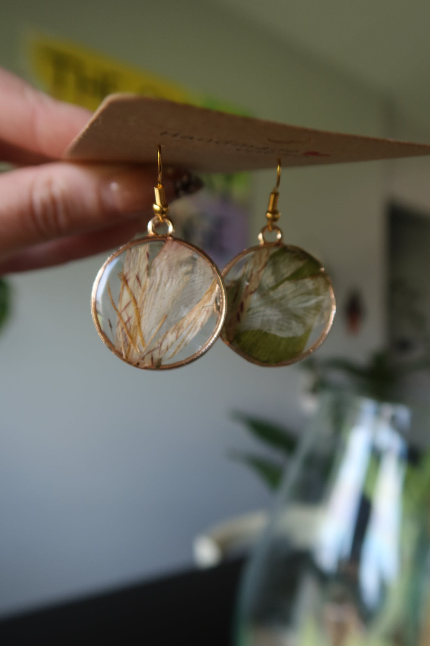 Peruvian Lily Round Gold Earrings