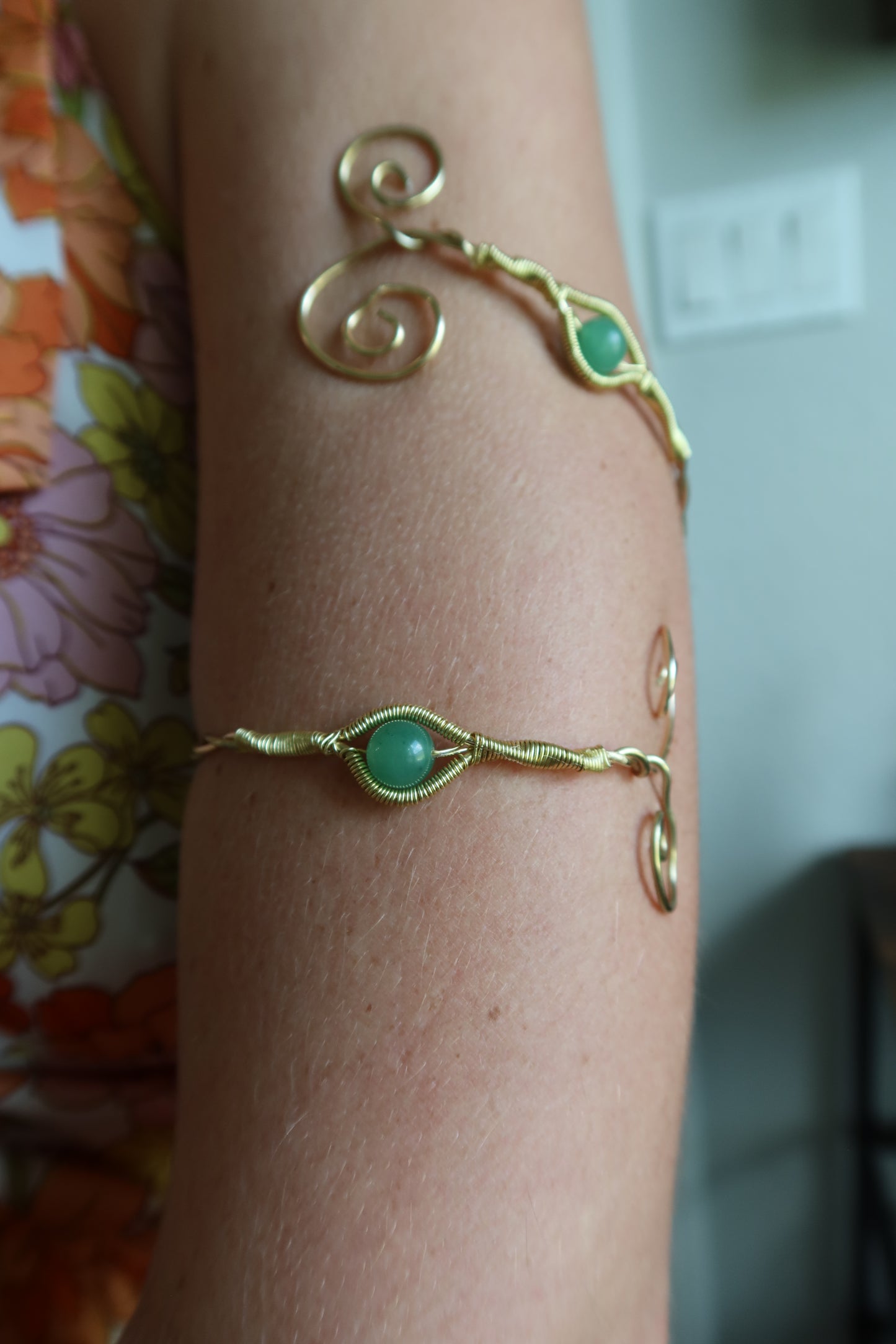 Wire-Wrapped Arm Cuffs – Multi-Wear Stone Spirals