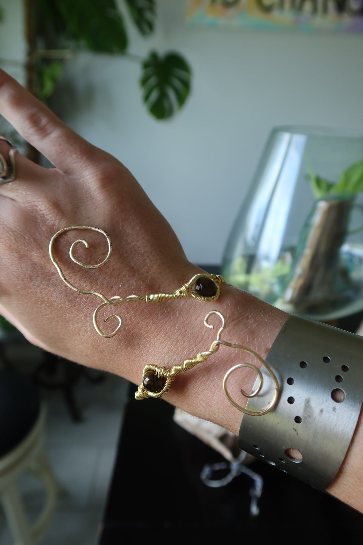 Wire-Wrapped Arm Cuffs – Multi-Wear Stone Spirals