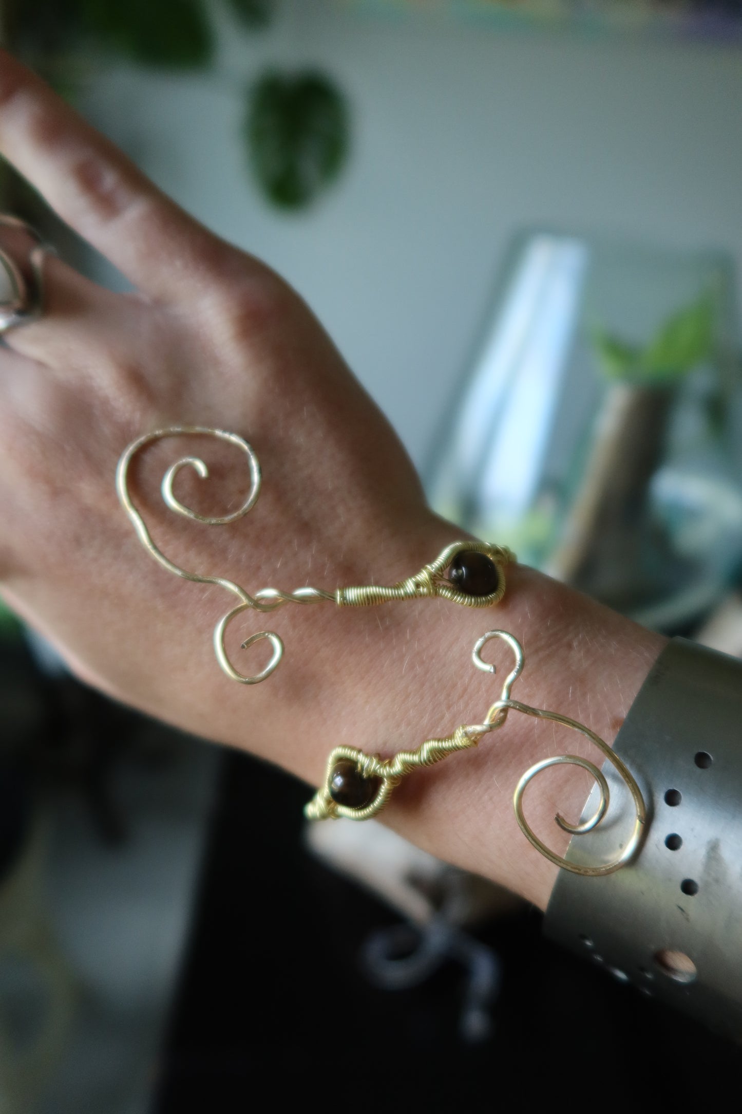 Wire-Wrapped Arm Cuffs – Multi-Wear Stone Spirals