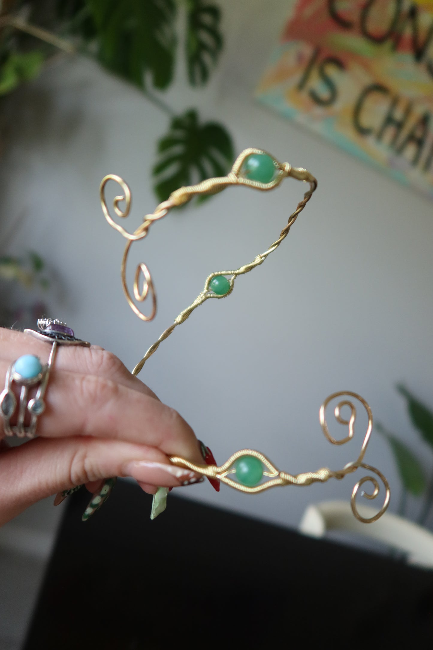 Wire-Wrapped Arm Cuffs – Multi-Wear Stone Spirals