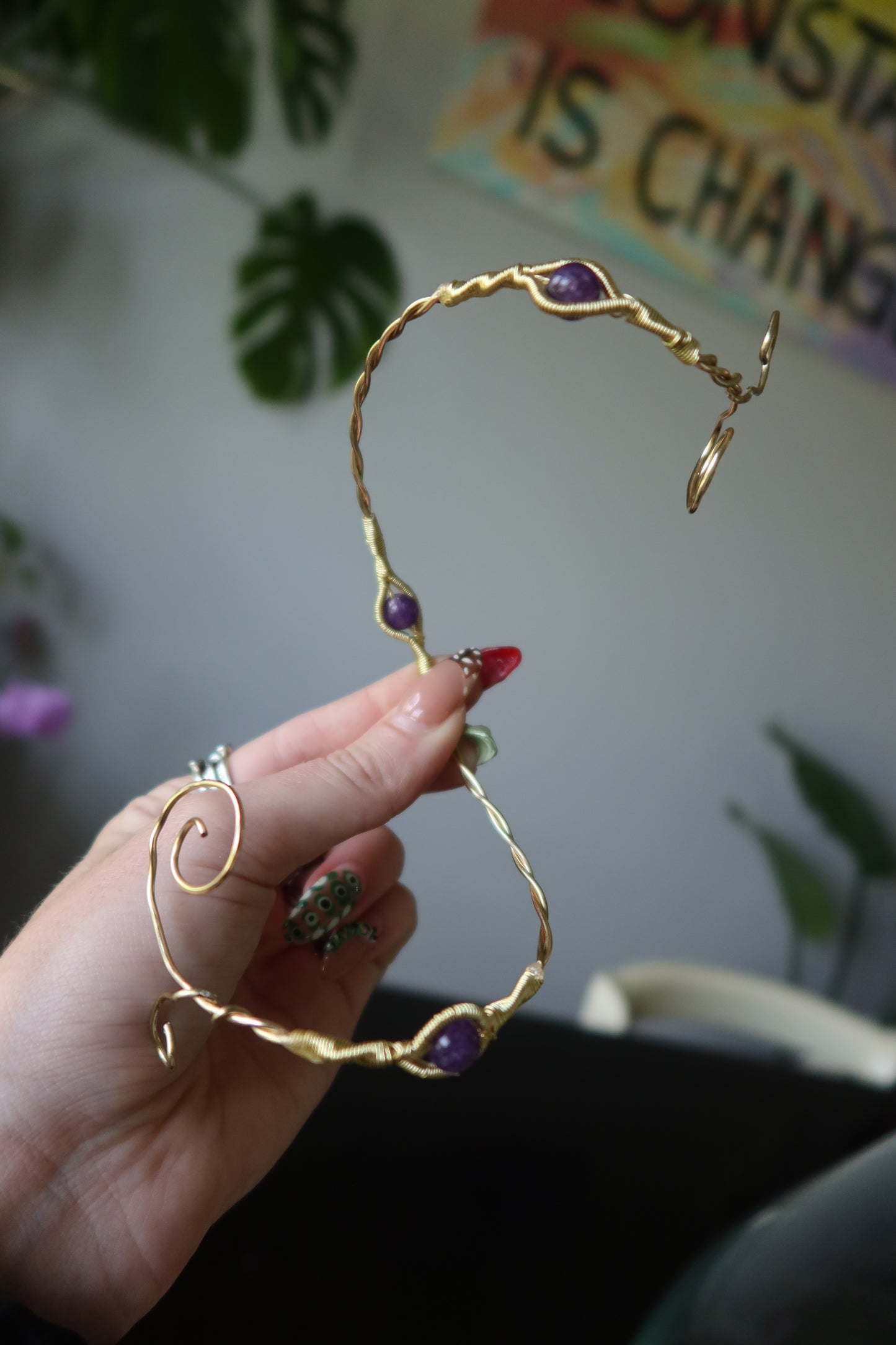 Wire-Wrapped Arm Cuffs – Multi-Wear Stone Spirals