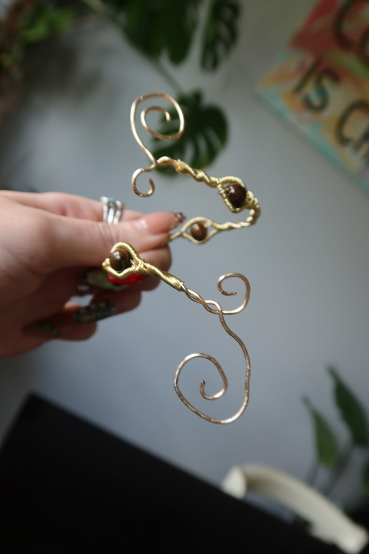 Wire-Wrapped Arm Cuffs – Multi-Wear Stone Spirals