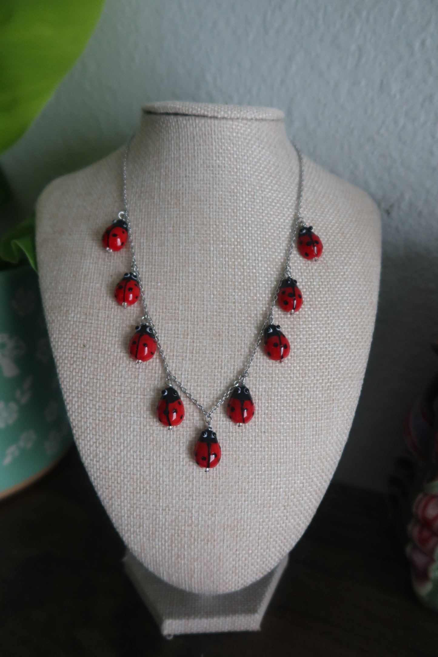 Ladybug Garden Necklace - Silver or Gold