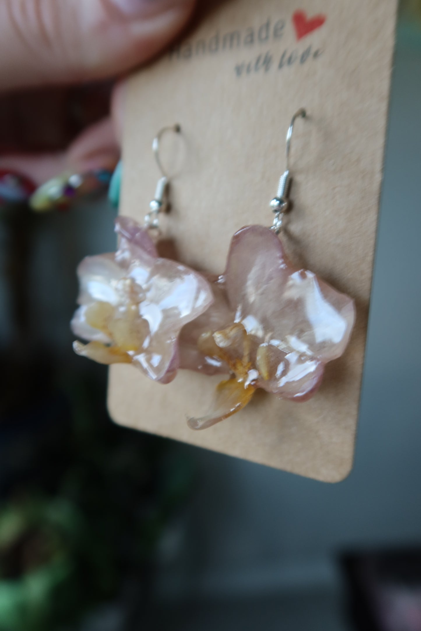 Yellow & Purple Orchid Bloom Earrings