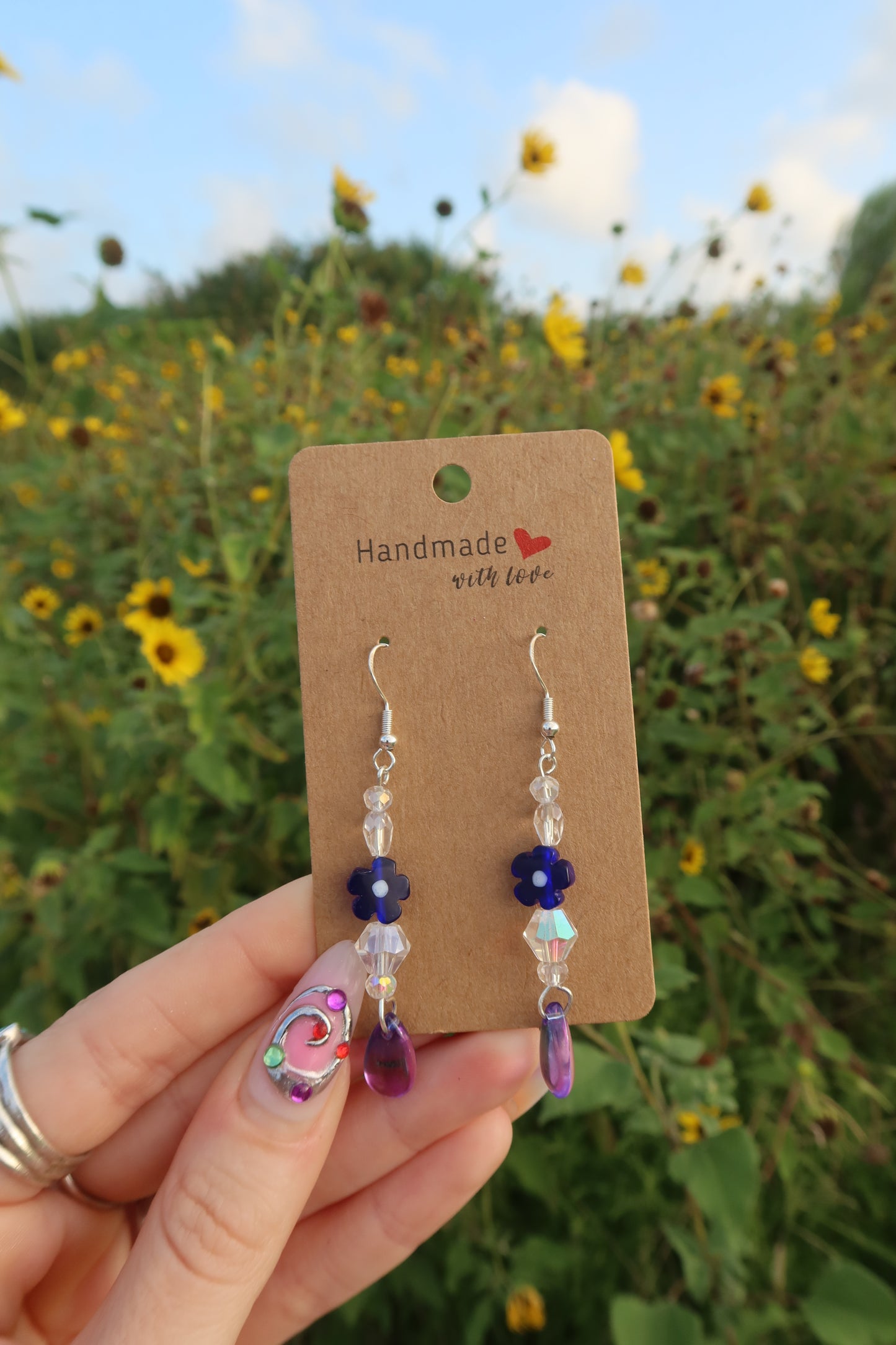 Glass Garden Earrings - Silver & Various Colors