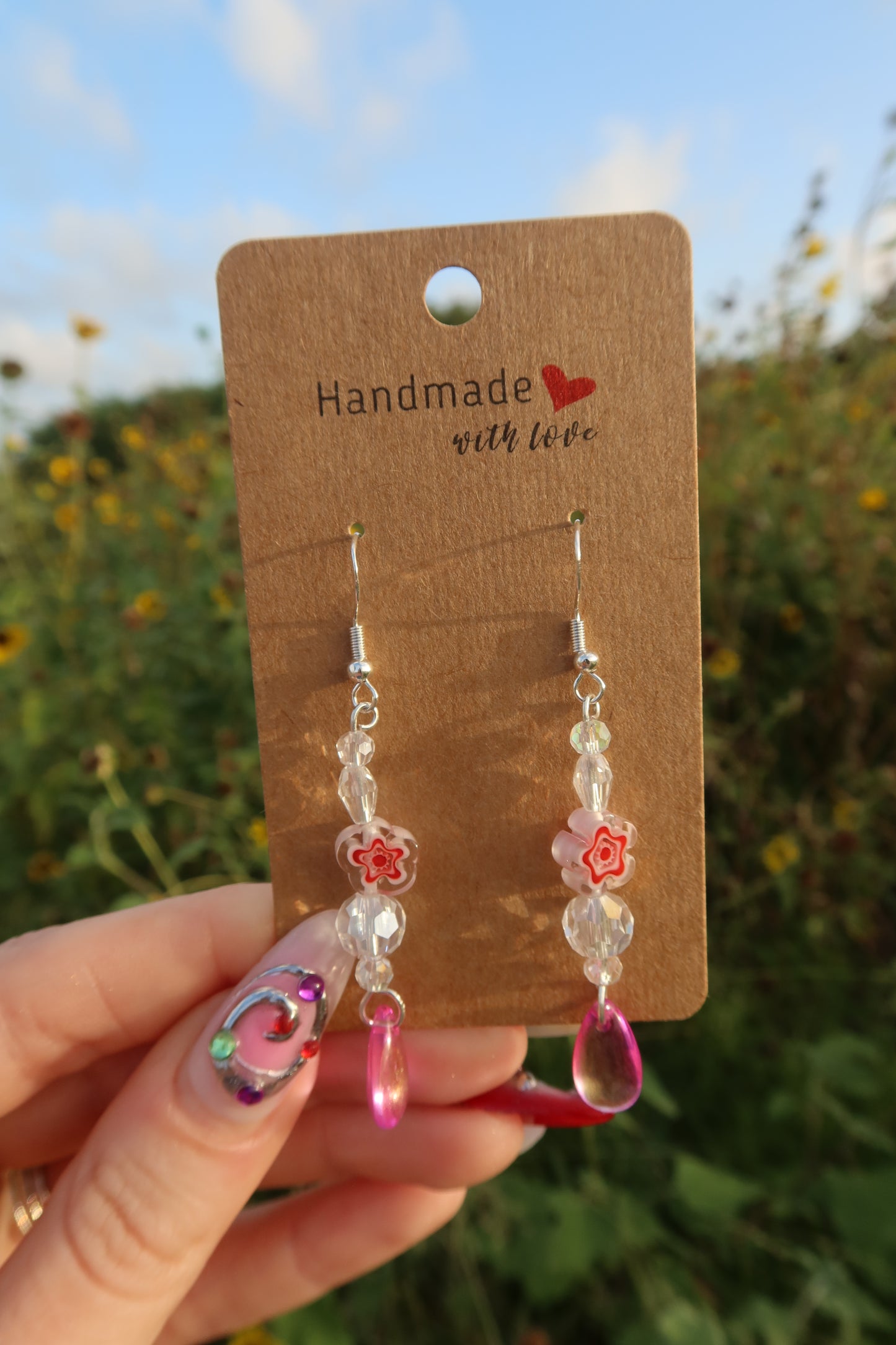 Glass Garden Earrings - Silver & Various Colors