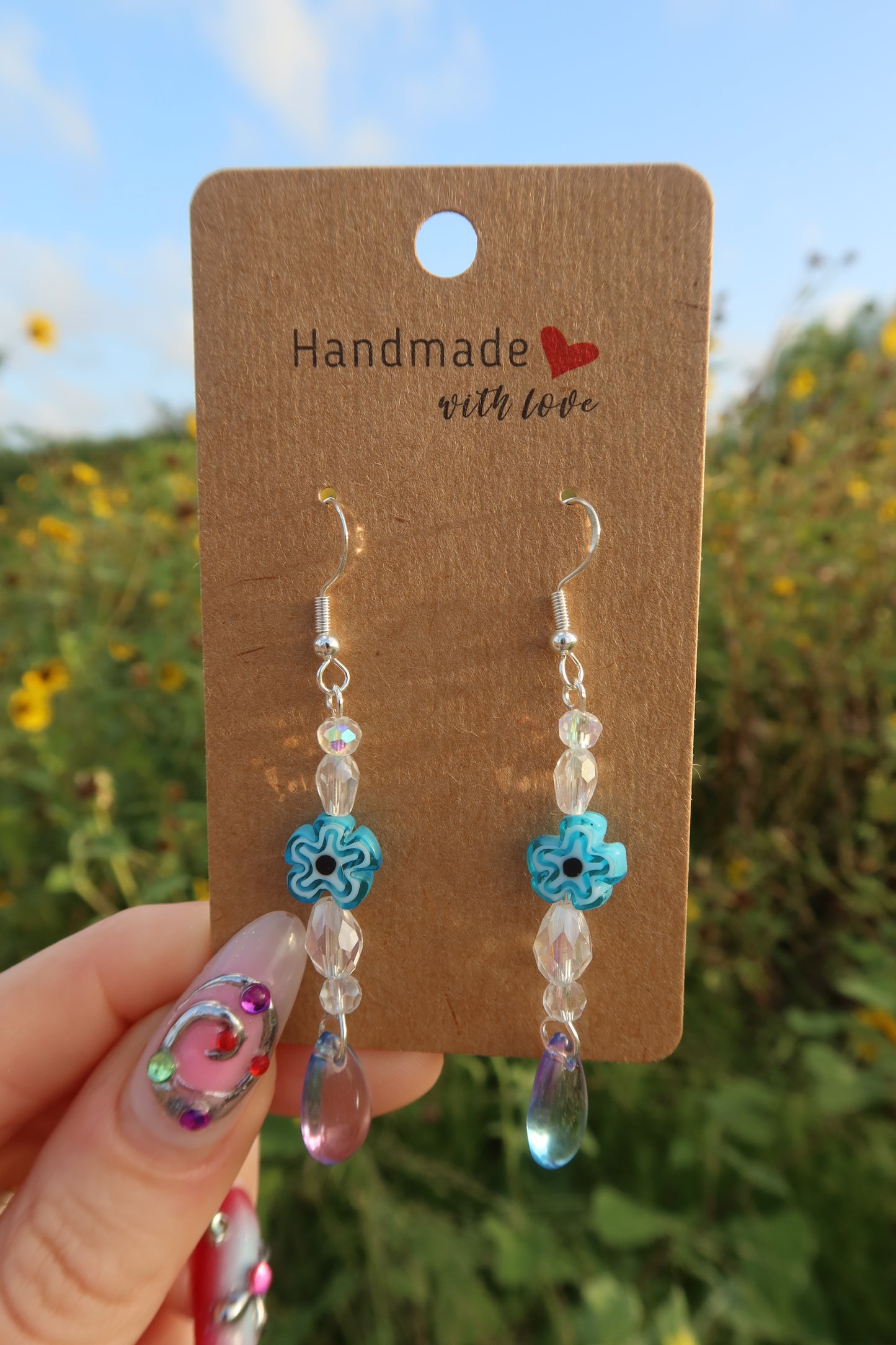 Glass Garden Earrings - Silver & Various Colors