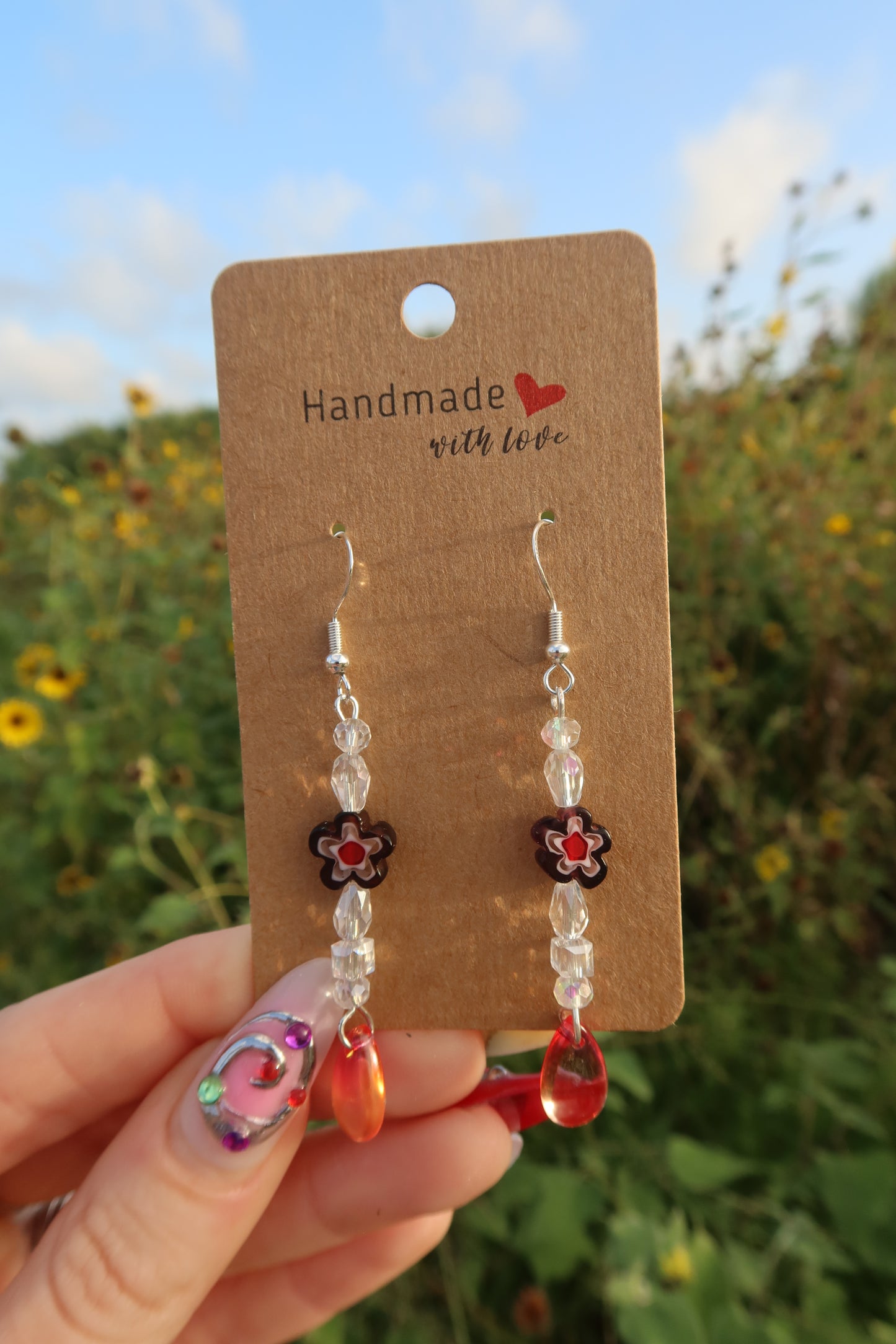 Glass Garden Earrings - Silver & Various Colors