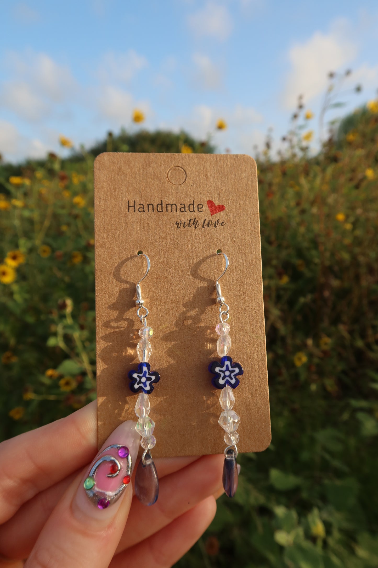 Glass Garden Earrings - Silver & Various Colors