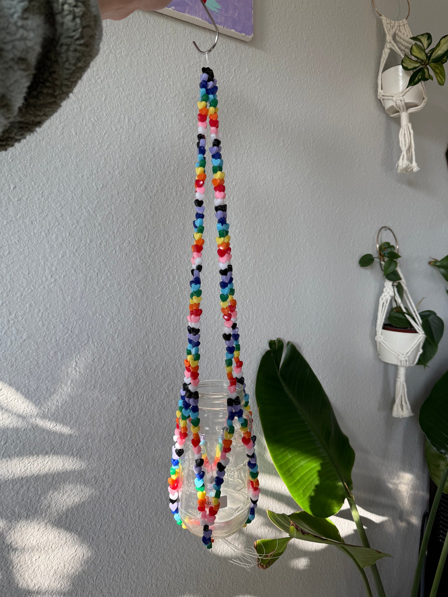 Rainbow Love Plant Hanger Black