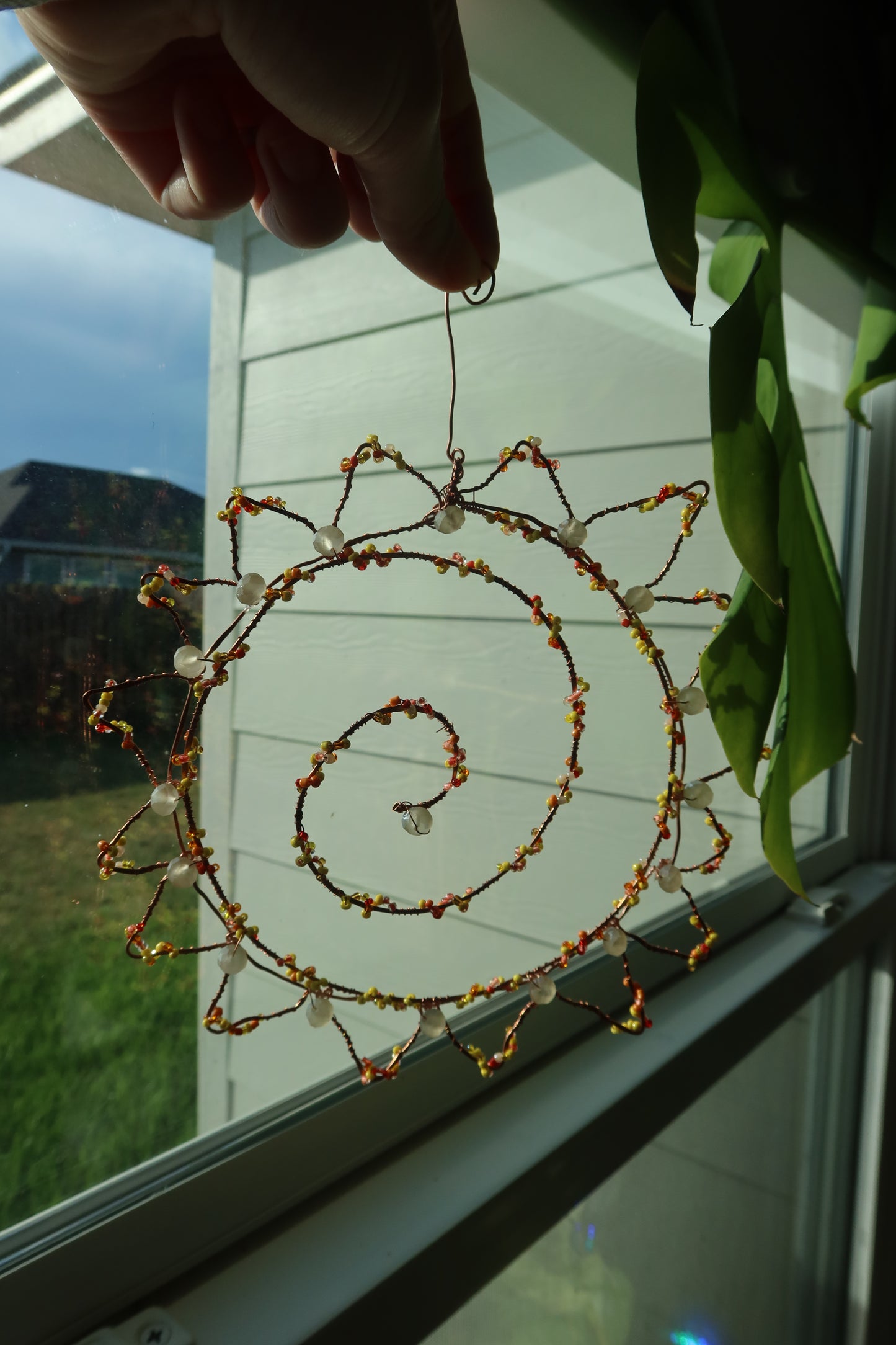 Copper Wire-Wrapped Sun Suncatcher