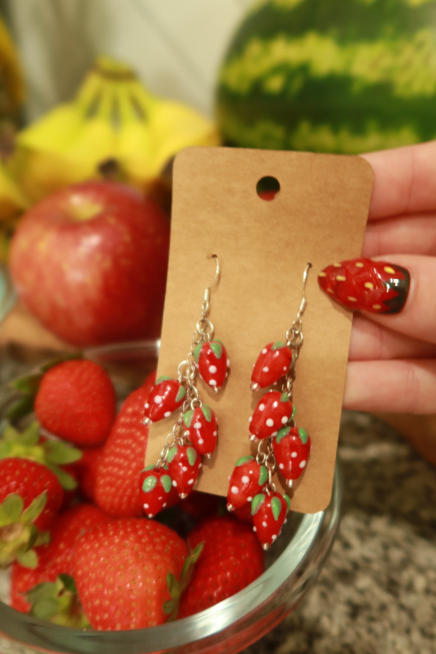 Strawberry Dangle Earrings – Snack Attack Collection
