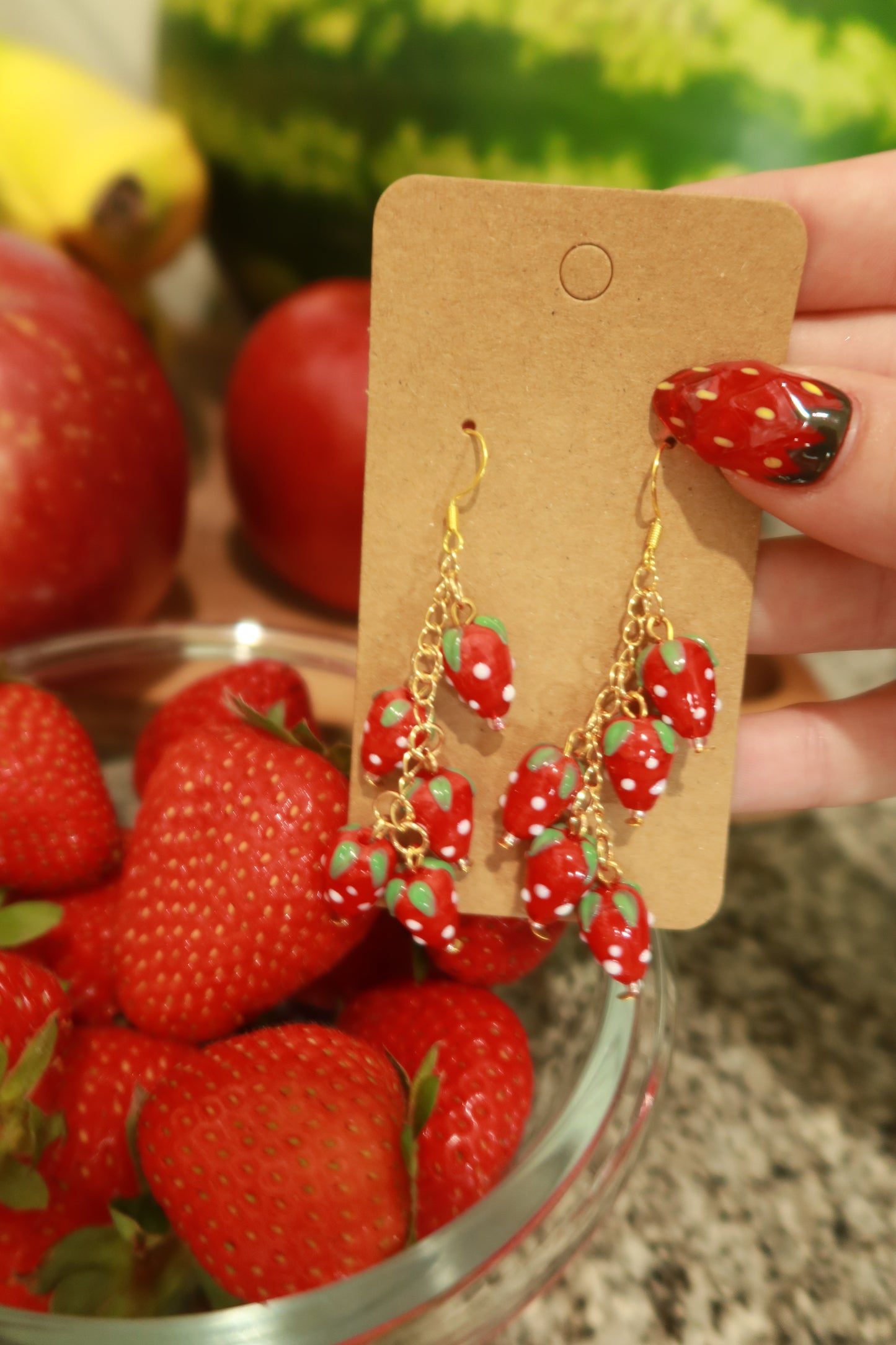 Strawberry Dangle Earrings – Snack Attack Collection