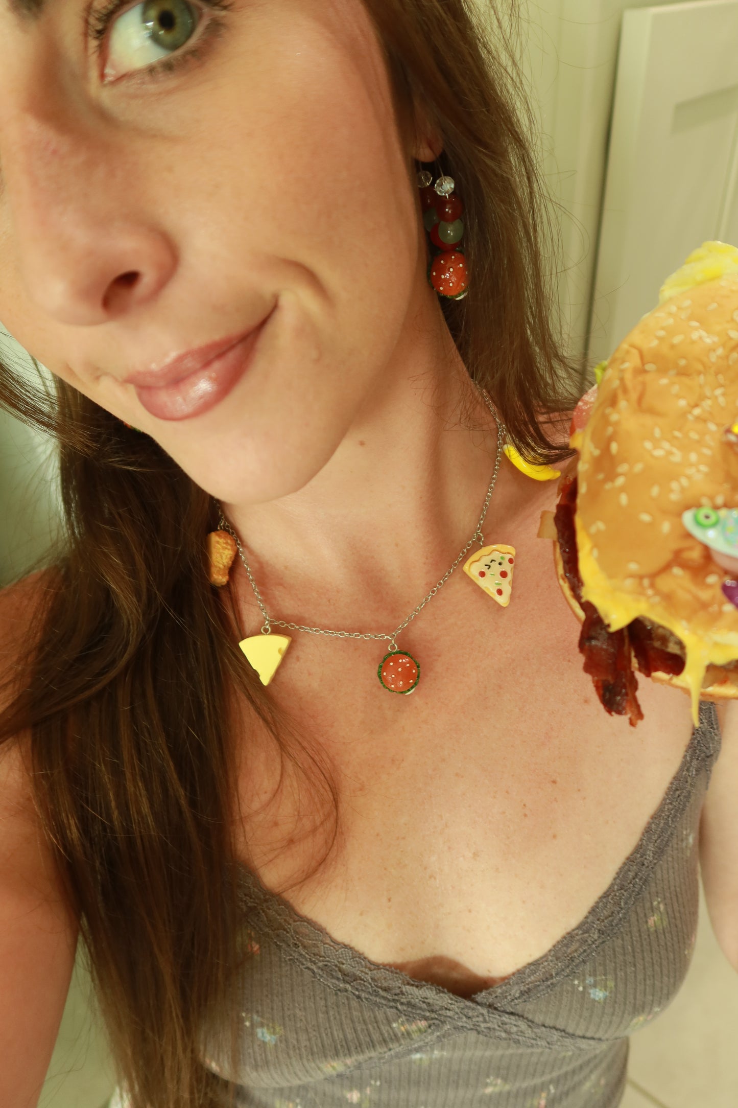 Hamburger Hoop Earrings – Snack Attack Collection