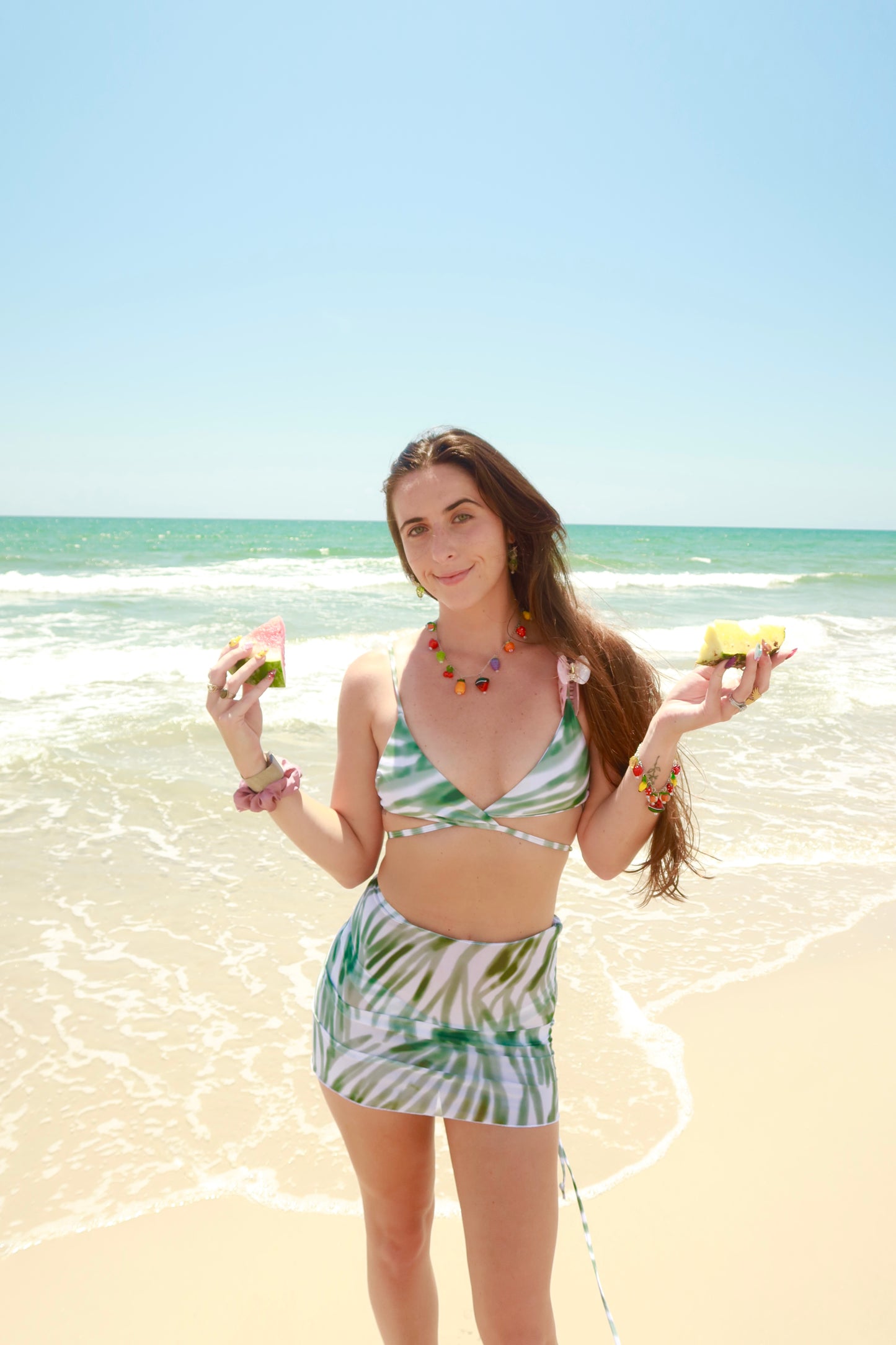 TropiCool Silver Fruit Burst Necklace - Snack Attack Collection