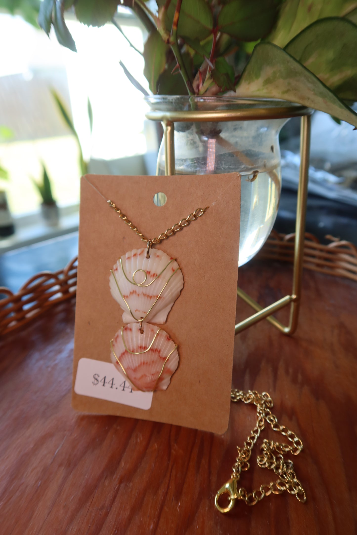 Golden Mermaid Seashell Necklace