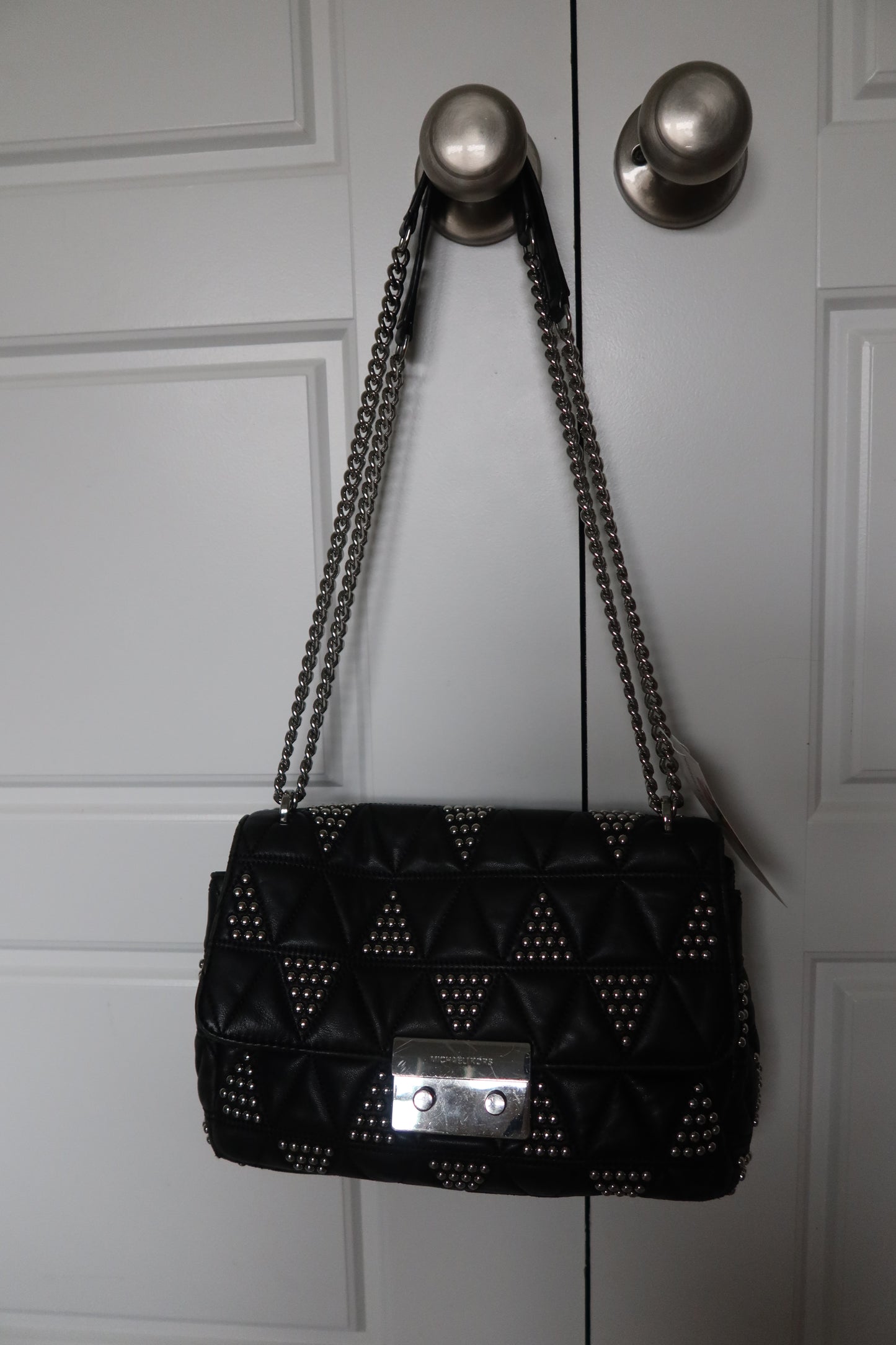 Michael Kors Black & Silver Studded Purse - Thrift Finds