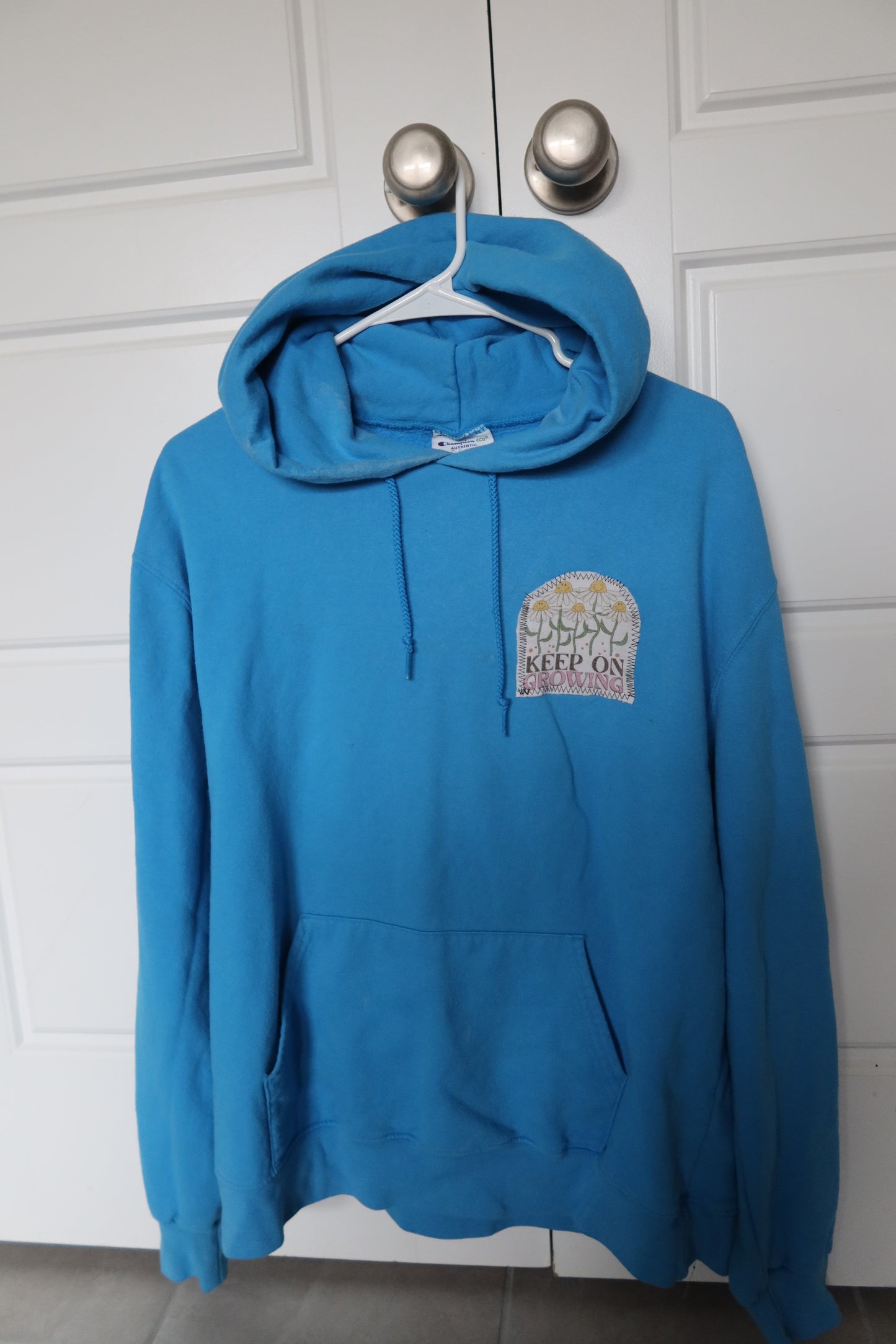 Upcycled Champion Hoodie - "Keep on Growing"