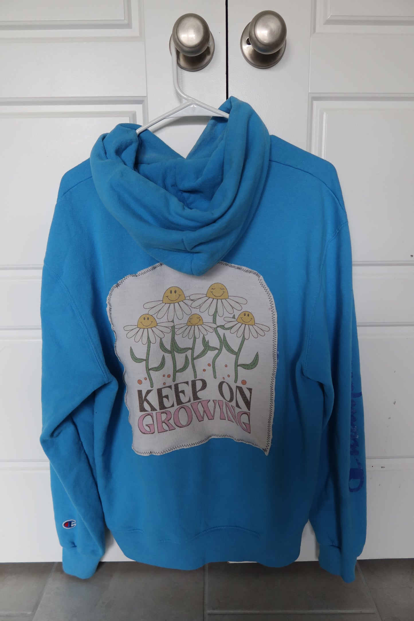 Upcycled Champion Hoodie - "Keep on Growing"