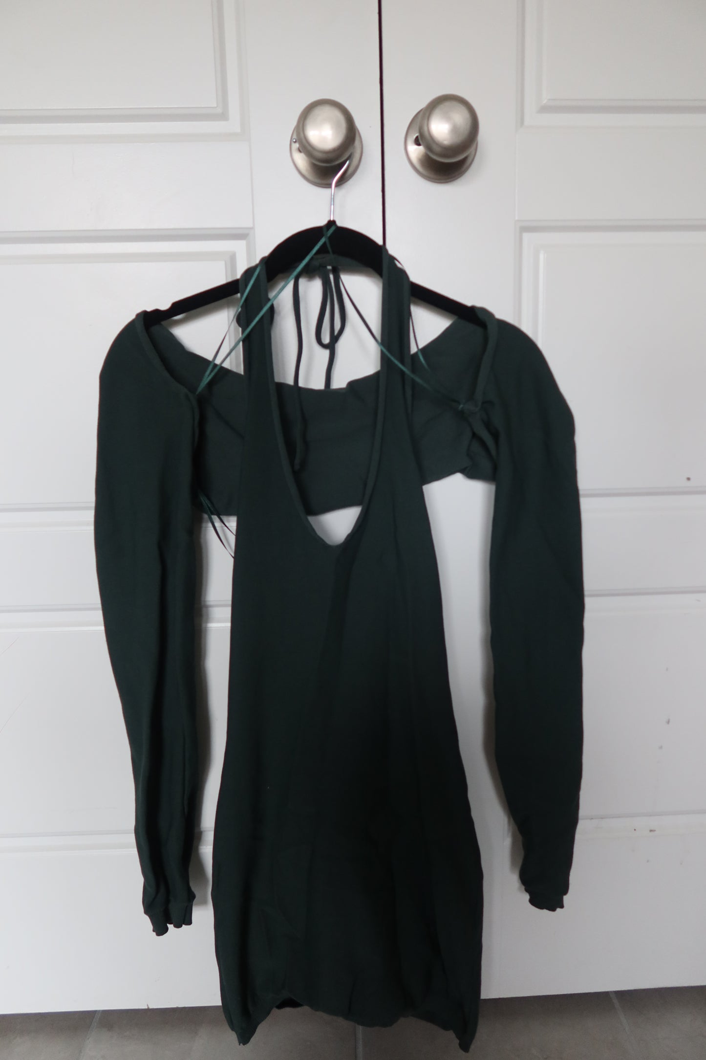 Dark Green Halter Dress with Arm Cover - Size Small by Lioness