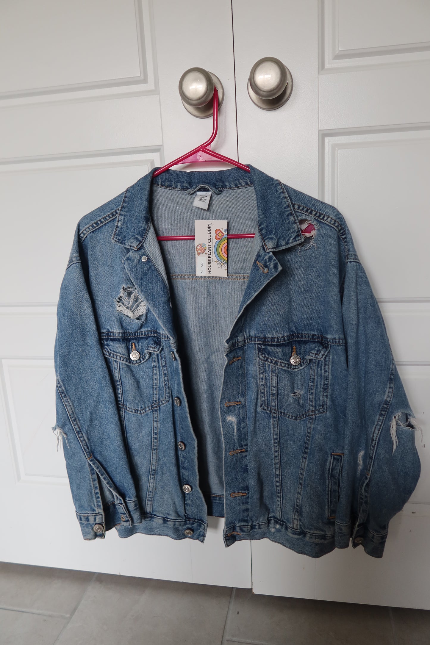 Extra Distressed Denim Jacket – Size XS (Oversized Fit) by H&M