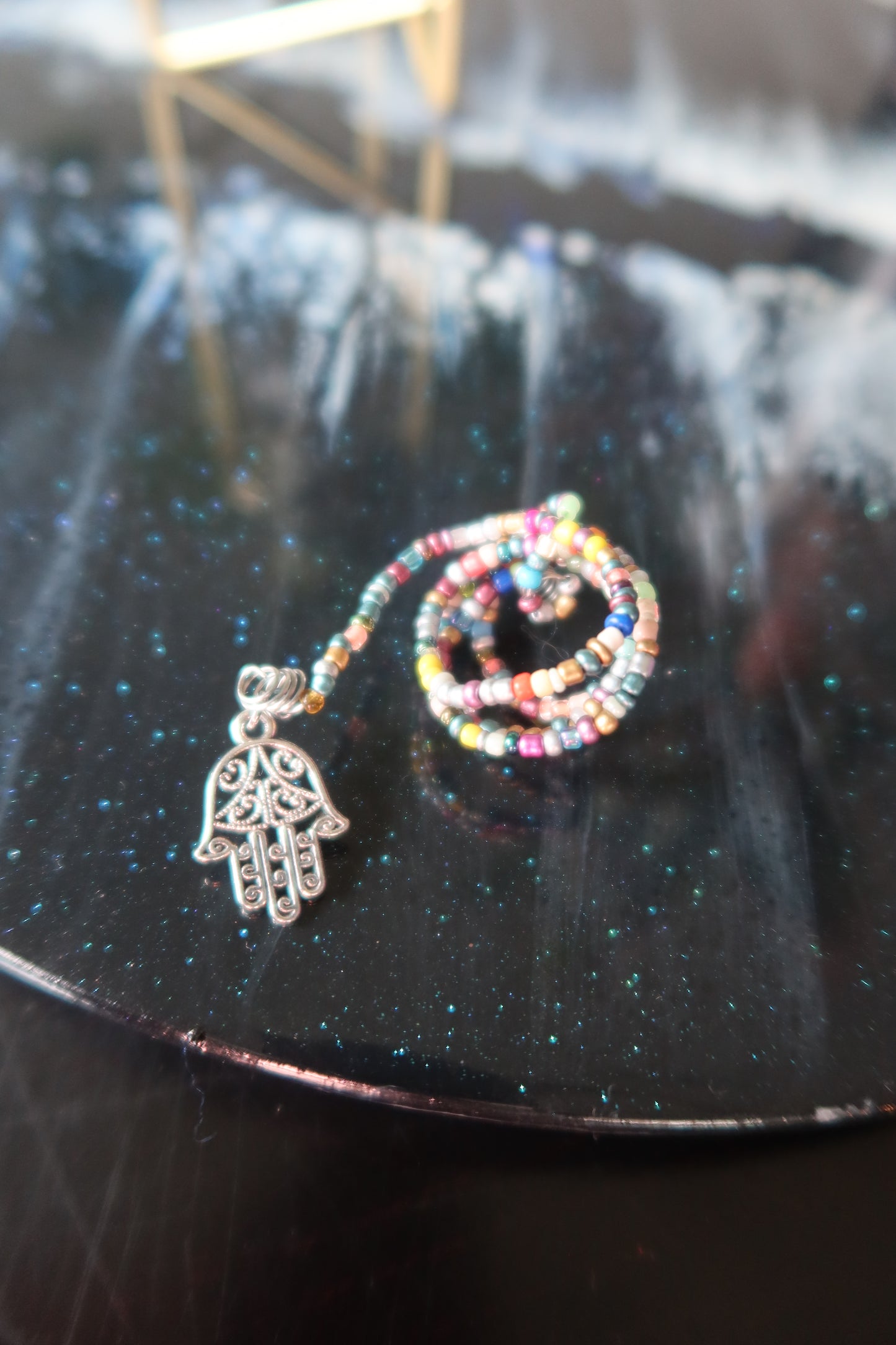Silver Hamsa Hand Plant Wrap - Evil Eye Collection