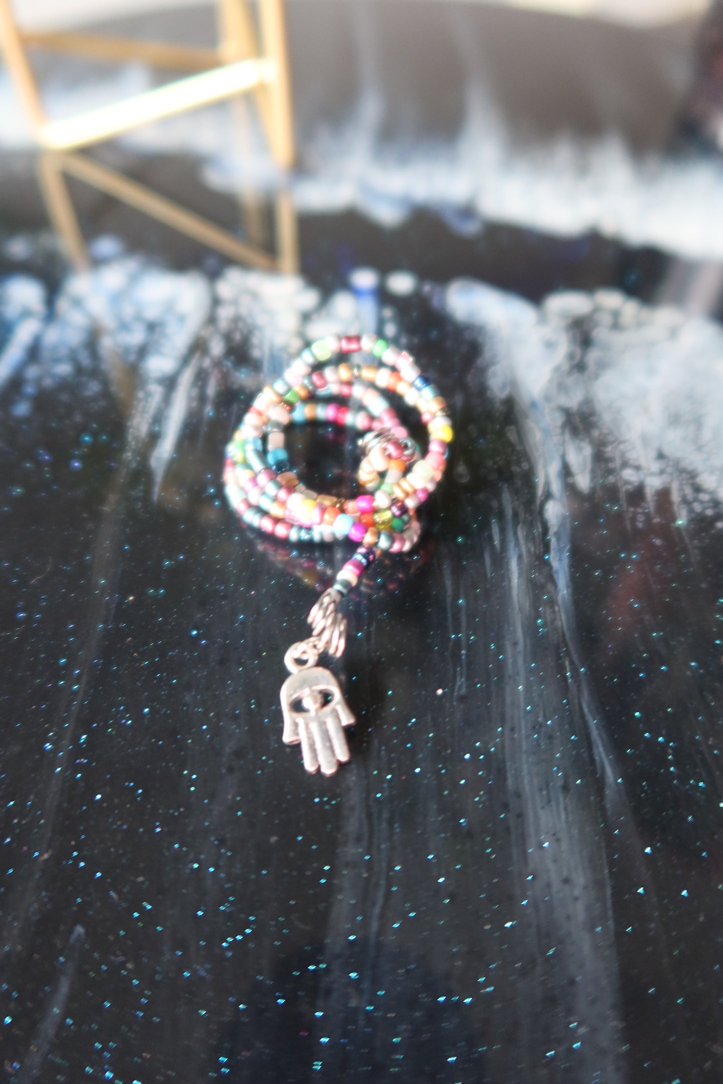Silver Hamsa Hand & Evil Eye Plant Wrap - Evil Eye Collection