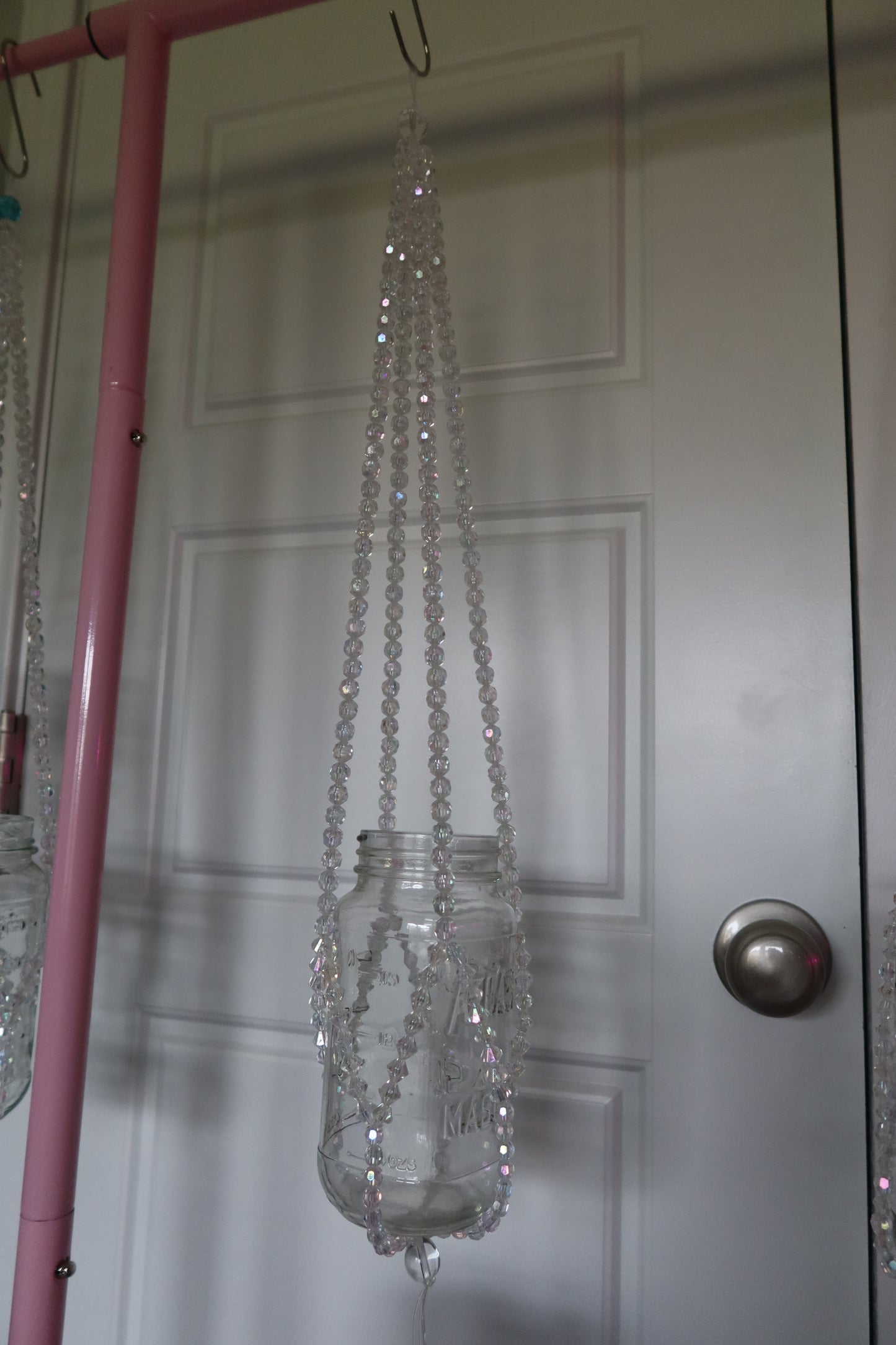 Crystal Cascade Beaded Jar Hanger