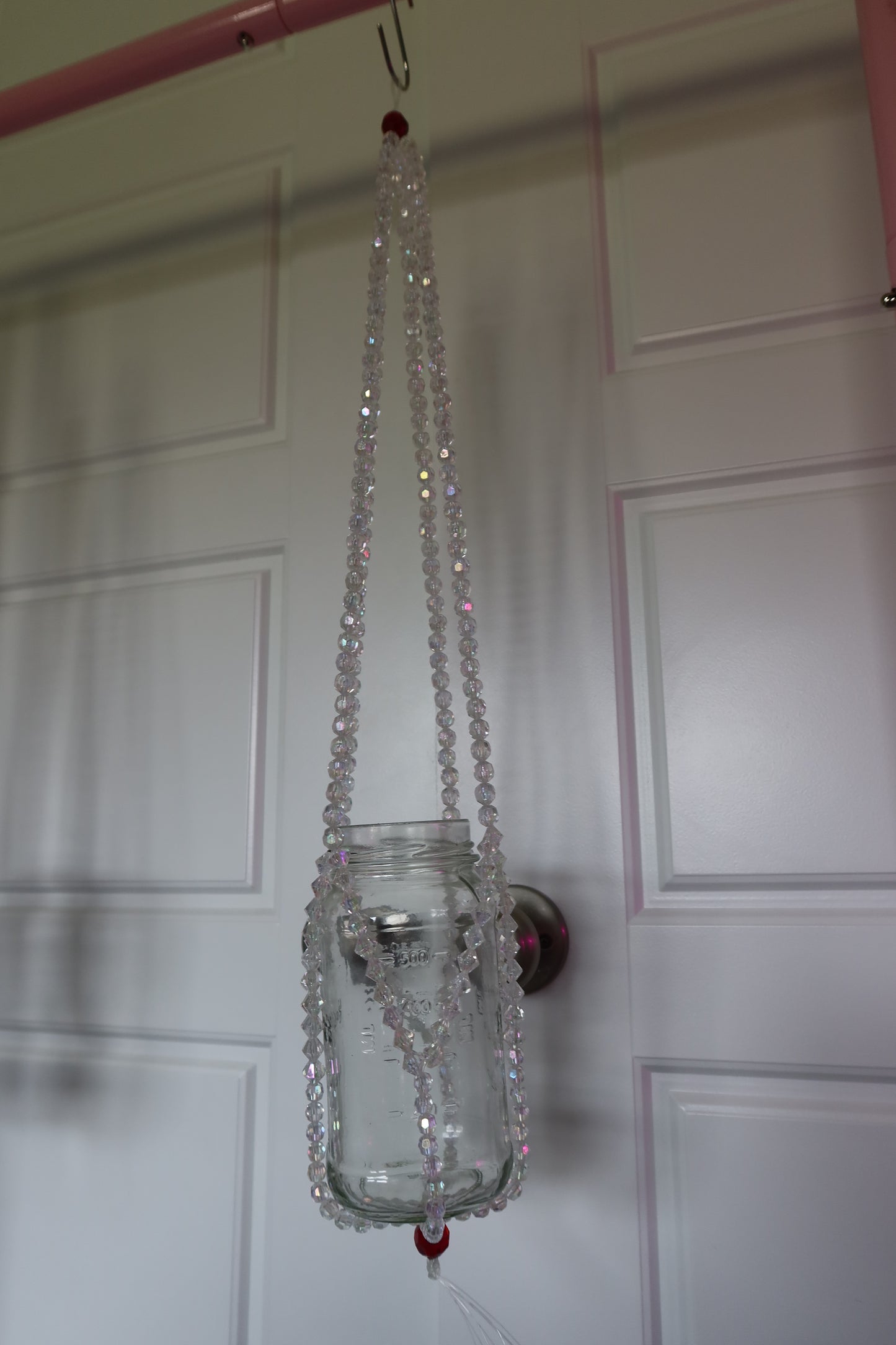 Aurora Glow Beaded Jar Hanger