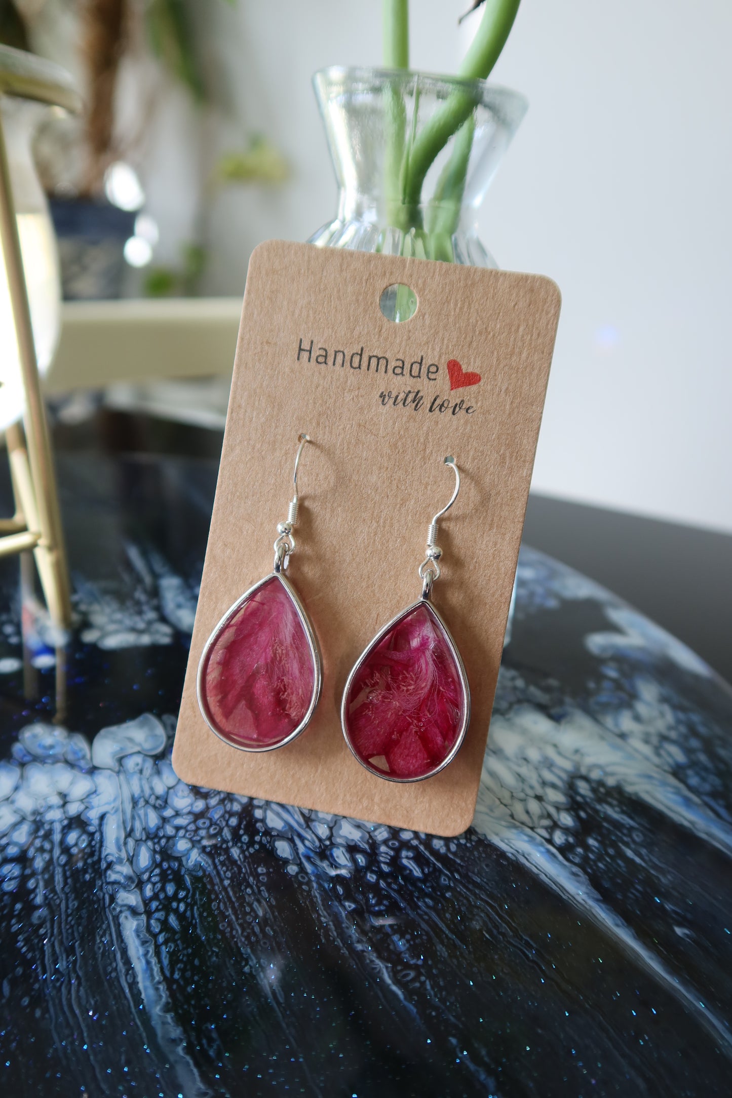Teardrop Thanksgiving Cactus Bloom Earrings