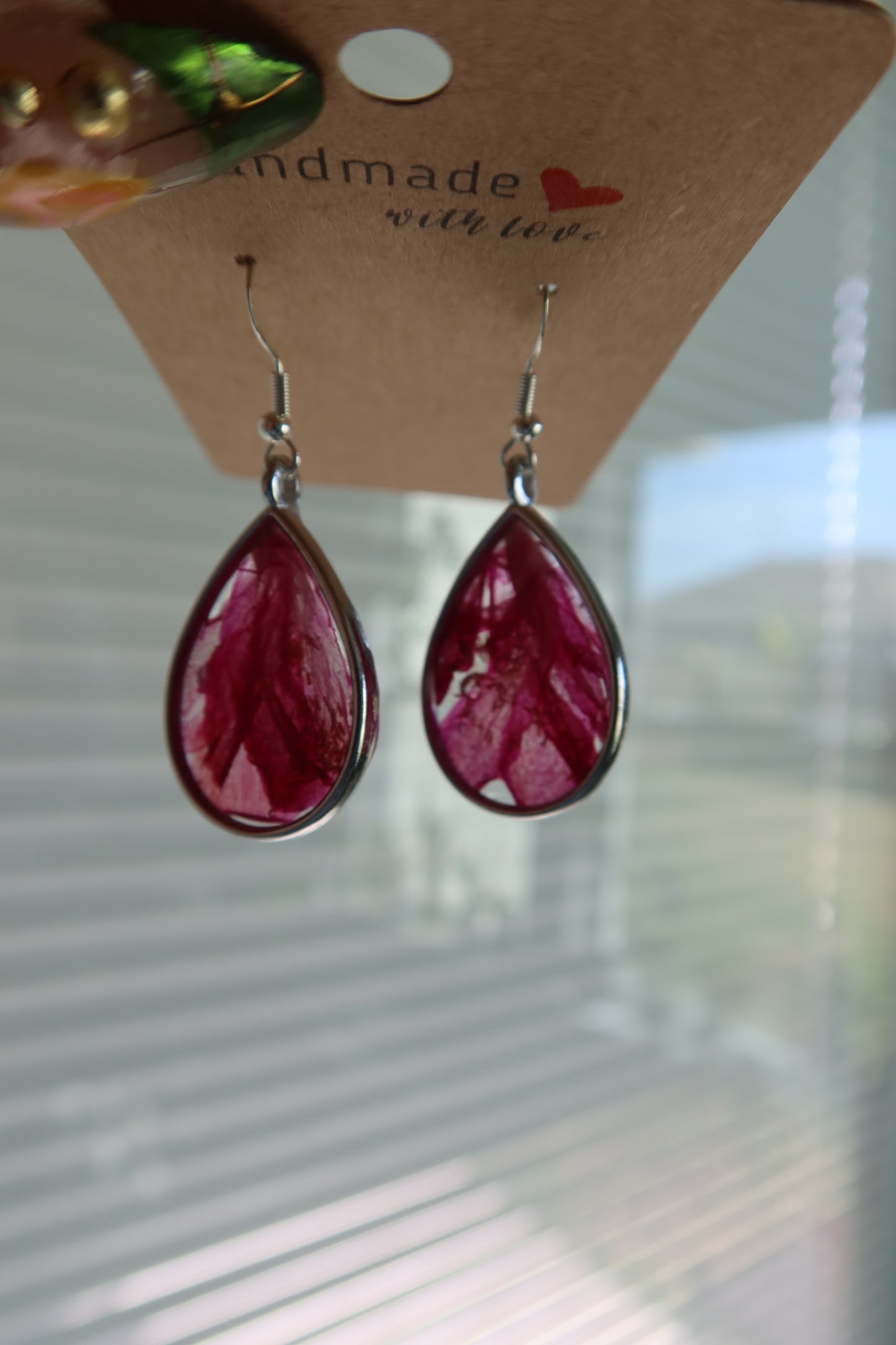 Teardrop Thanksgiving Cactus Bloom Earrings