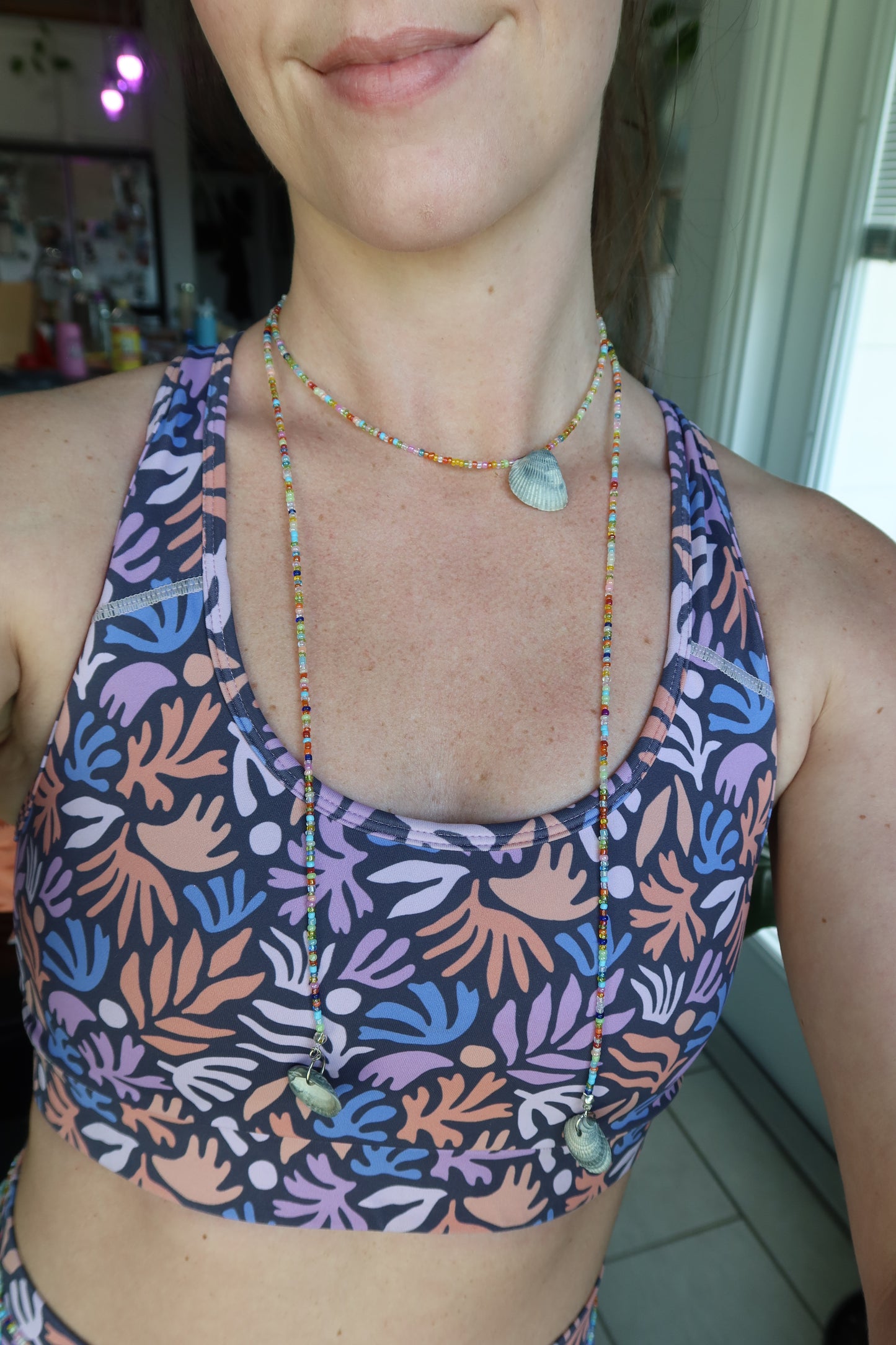 Mermaid Multi-Way Wrap Necklace – Handmade with Seashells & Glass Beads
