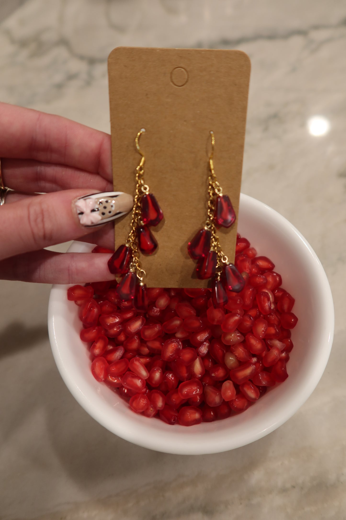Pomegranate Seed Drop Earrings – Harvest Collection
