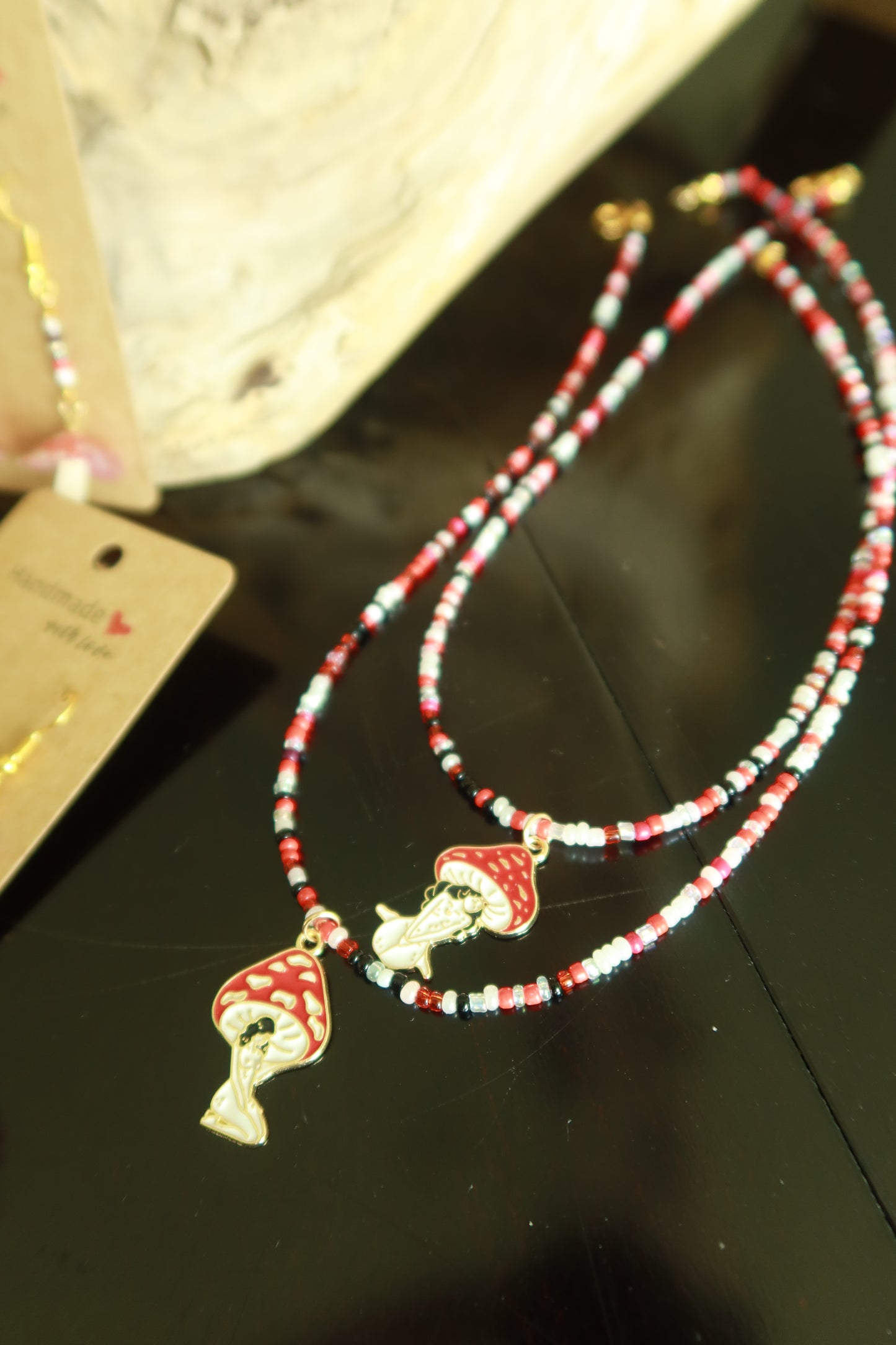 Golden Mushroom Lady Necklace