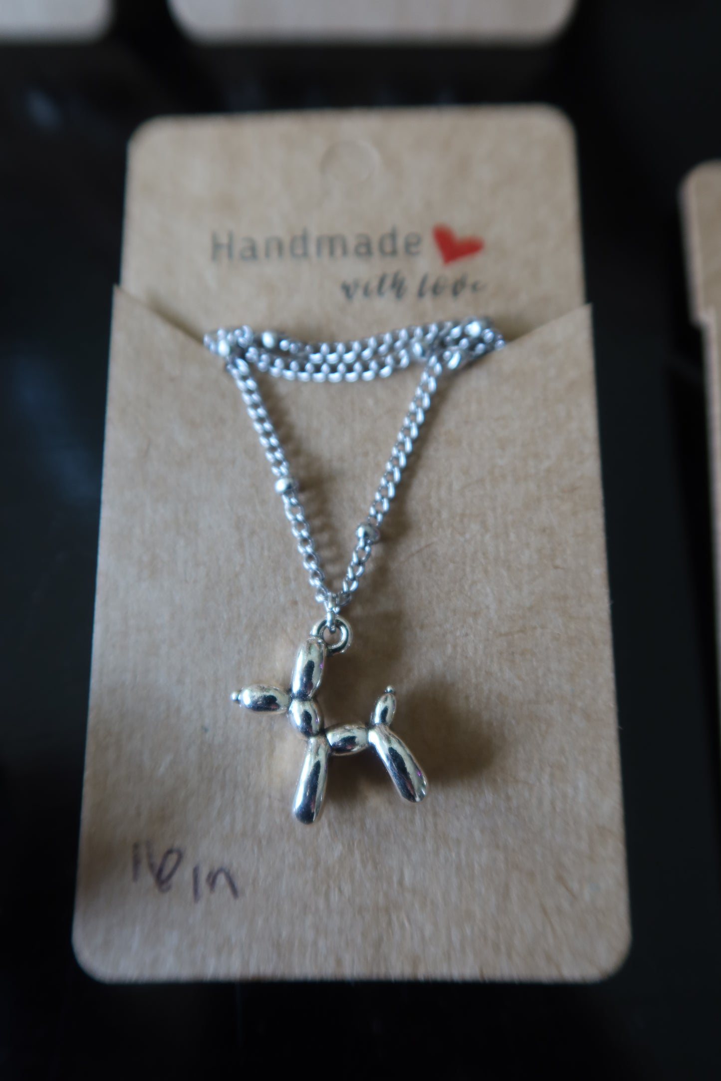 Balloon Dog Necklace - Silver