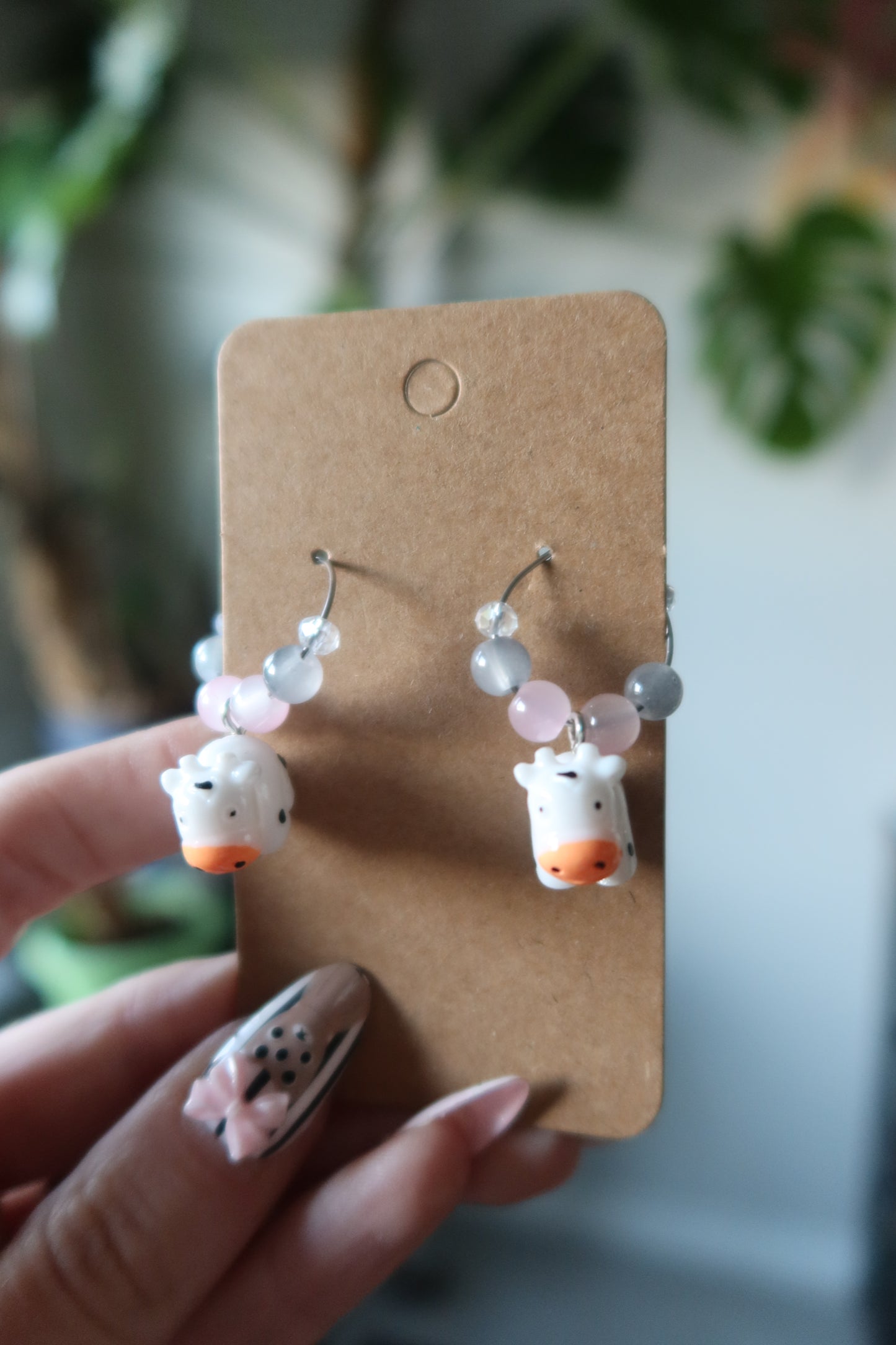 π Cow Resin Charm Hoop Earrings β Harvest Collection