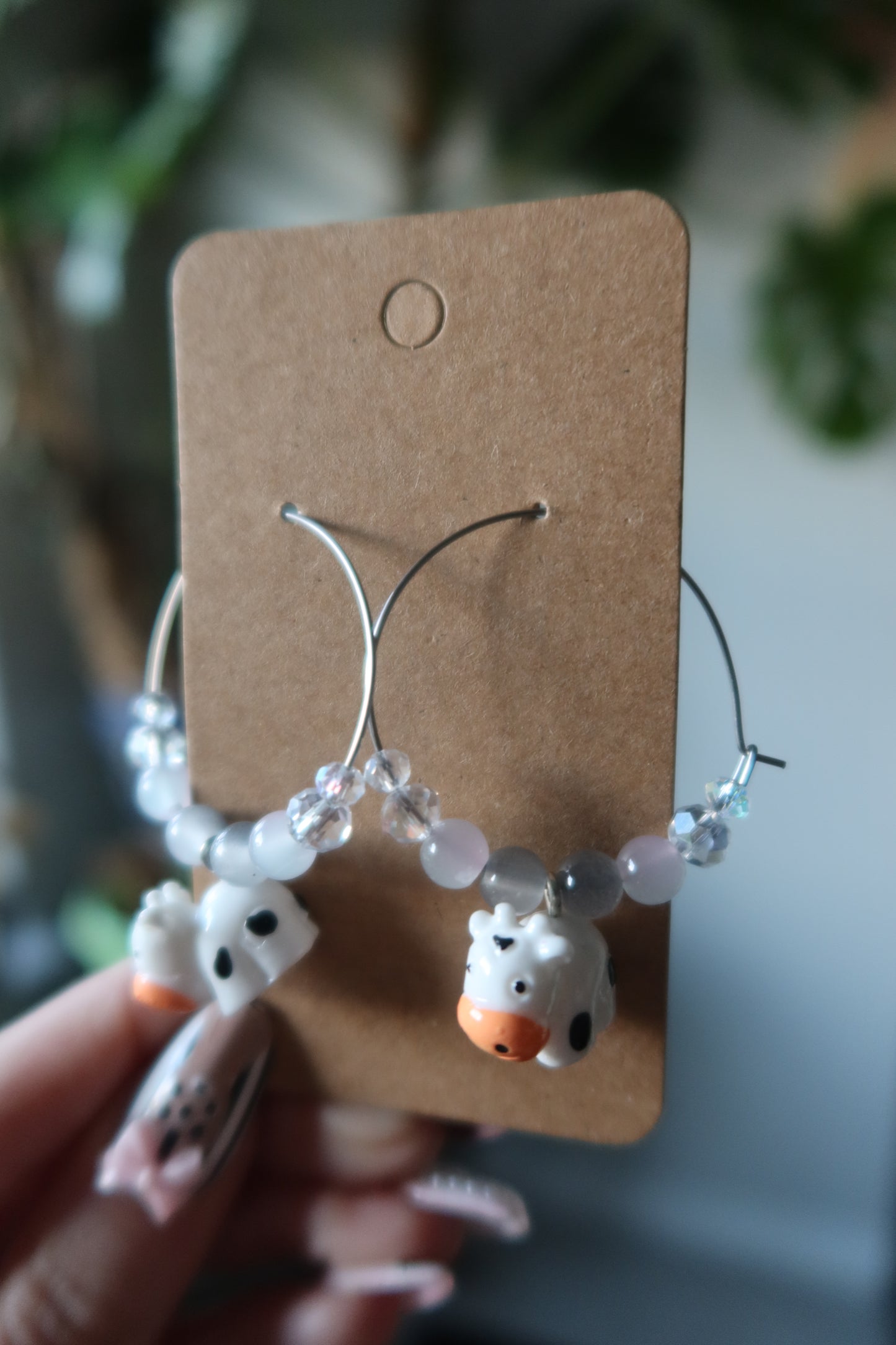 π Cow Resin Charm Hoop Earrings β Harvest Collection