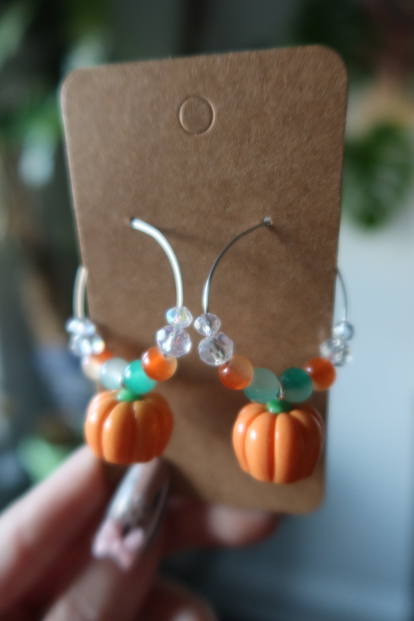 Pumpkin Resin Charm Hoop Earrings – Harvest Collection